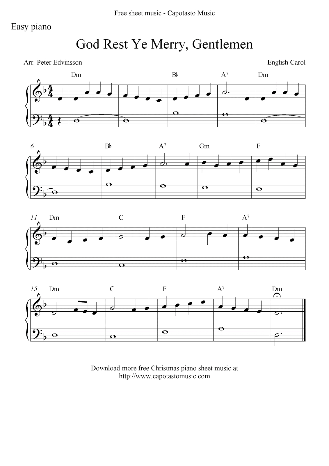 Easy Sheet Music For Beginners: Free Christmas Piano Sheet Music regarding Free Christmas Sheet Music For Keyboard Printable