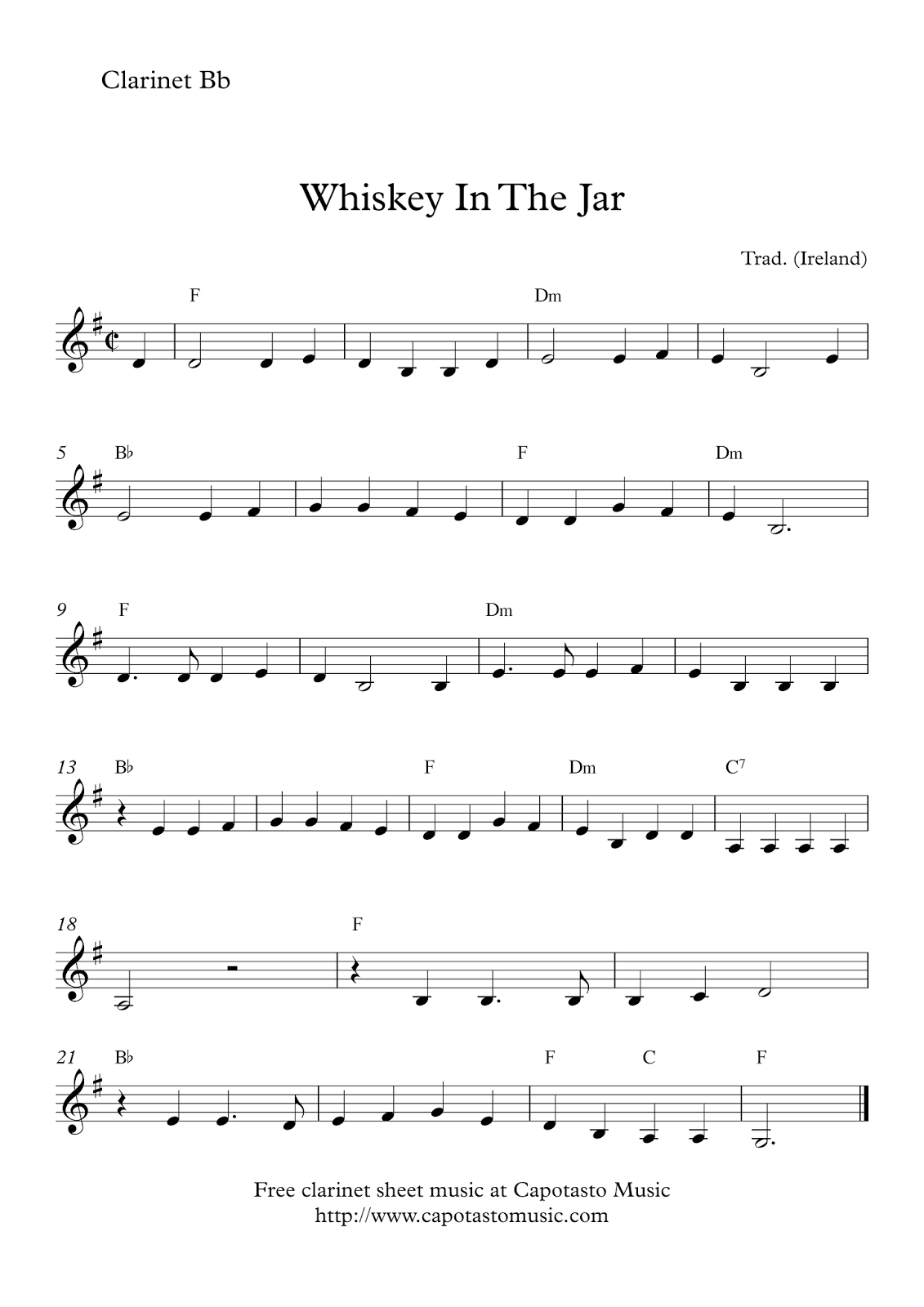 Easy Sheet Music For Beginners: Free Easy Clarinet Sheet Music pertaining to Free Sheet Music For Clarinet Printable