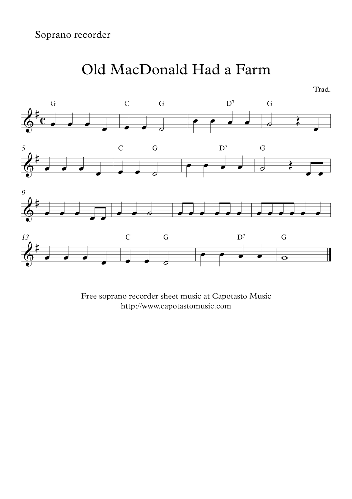 Easy Sheet Music For Beginners: Free Easy Soprano Recorder Sheet regarding Free Printable Recorder Sheet Music For Beginners