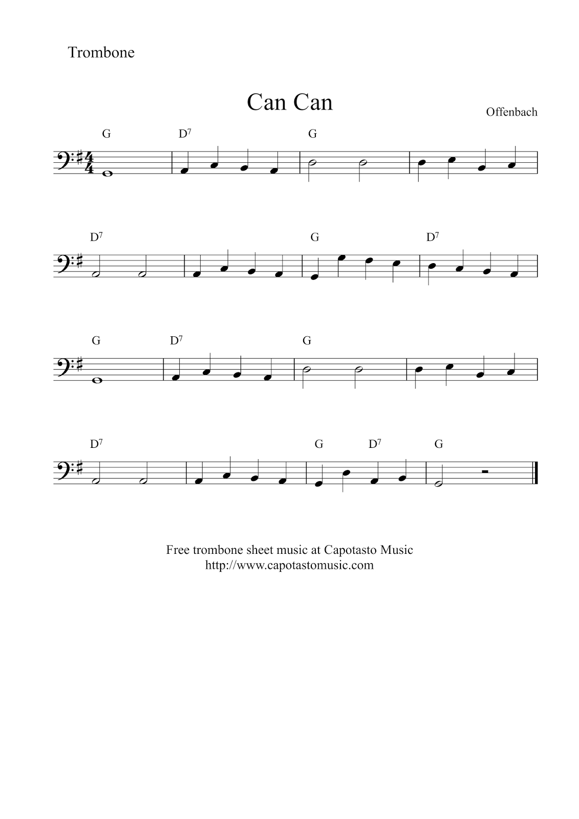 Easy Sheet Music For Beginners: Free Printable Trombone Sheet with regard to Sheet Music For Trombone Free Printable