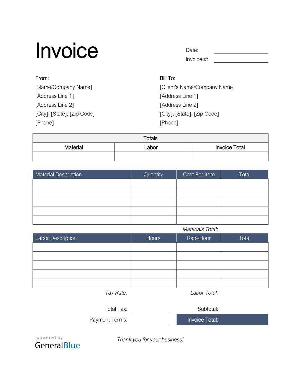 Easy-To-Use Free Printable Invoice Templates | Monday Blog for Free Printable Work Invoices