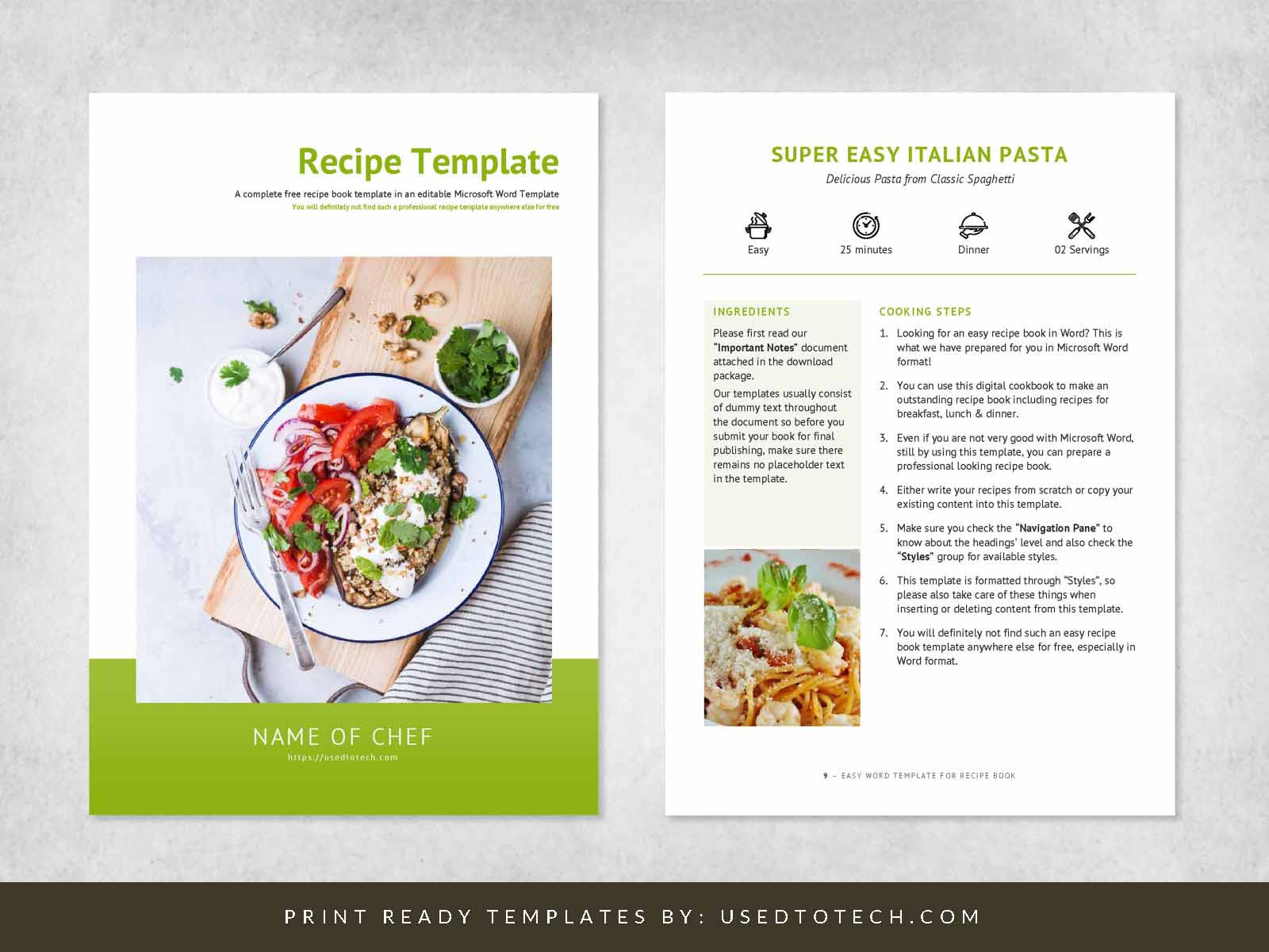Easy Word Template For Recipe Book intended for Create Your Own Free Printable Cookbook