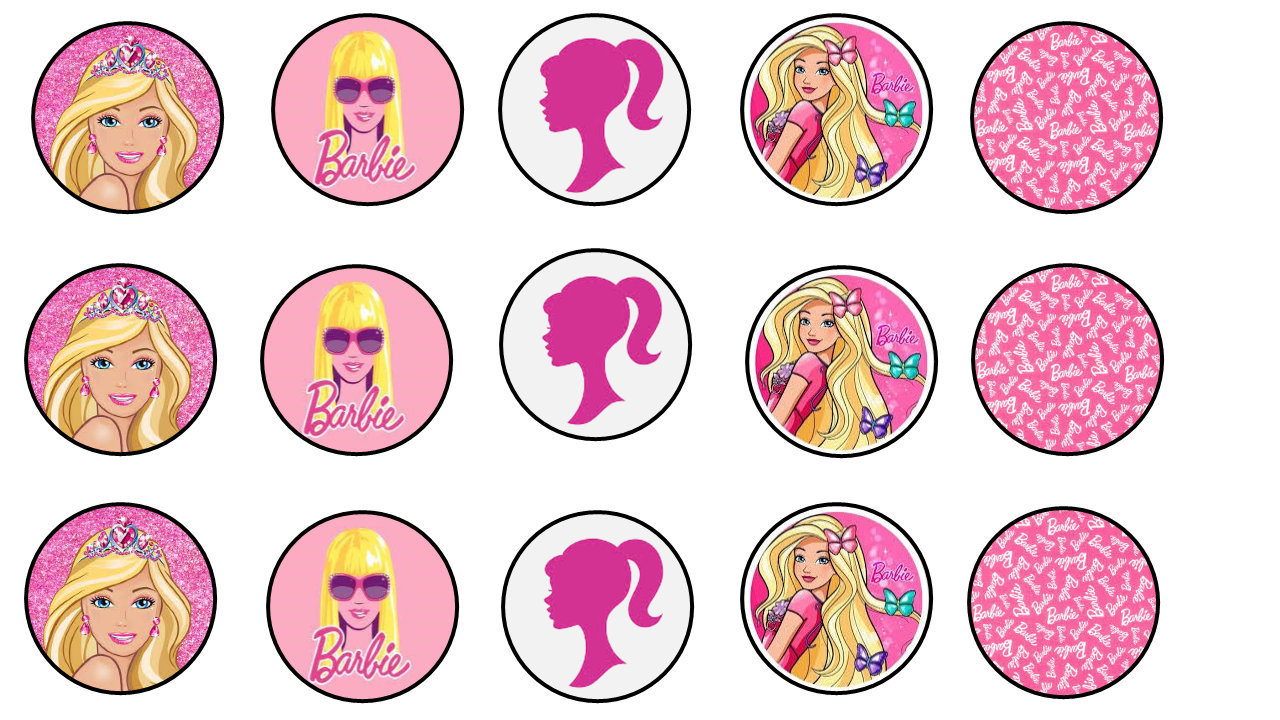 Edible Barbie Cake Tin Barbie Wishes Round Edible Cake Image With within Free Printable Barbie Cupcake Toppers