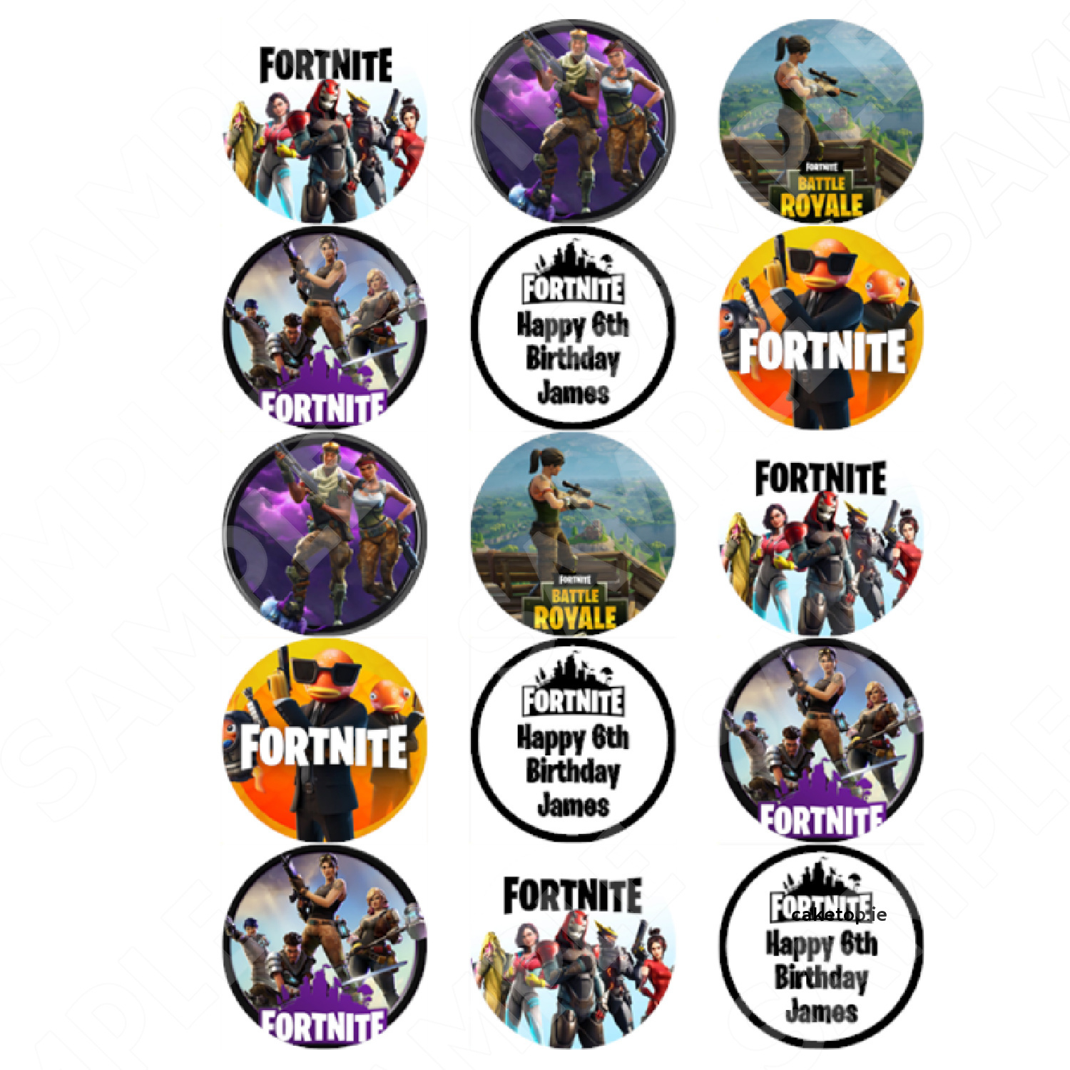 Edible Cake Toppers Ireland | High Quality Easy Peel Toppers for Free Printable Fortnite Cupcake Toppers