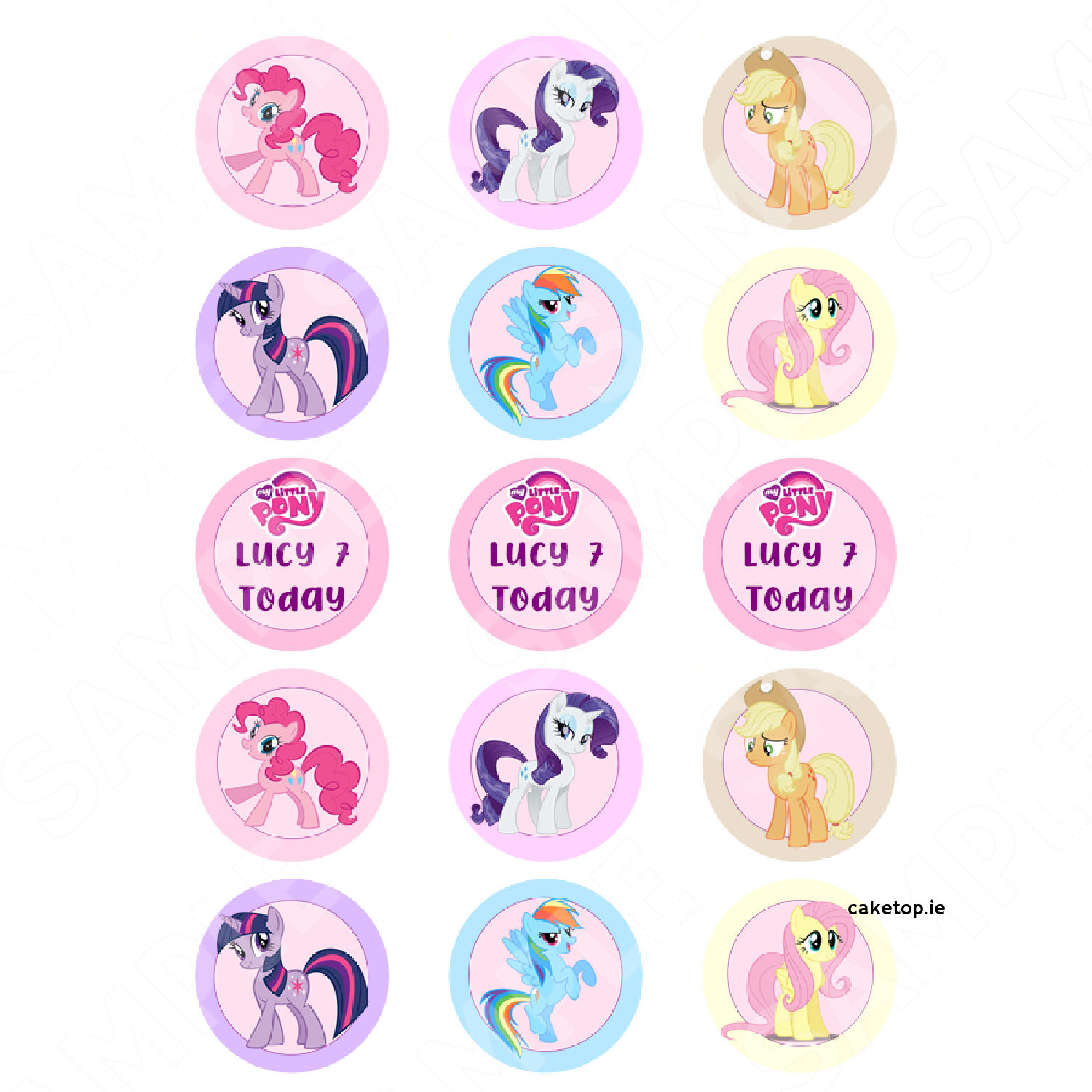 Edible Cake Toppers Ireland | High Quality Easy Peel Toppers pertaining to Free Printable My Little Pony Cupcake Toppers