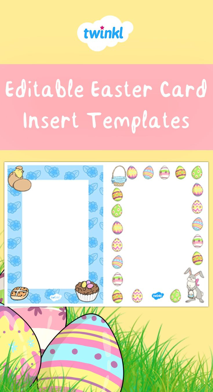 Editable Easter Card Insert Templates. inside Free Printable Easter Card Inserts
