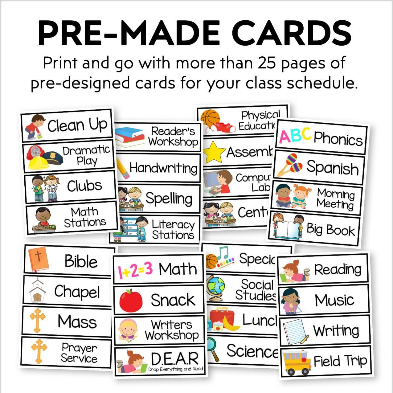 Editable Schedule Cards - Daily Schedule - Kinder Craze regarding Free Printable Schedule Cards