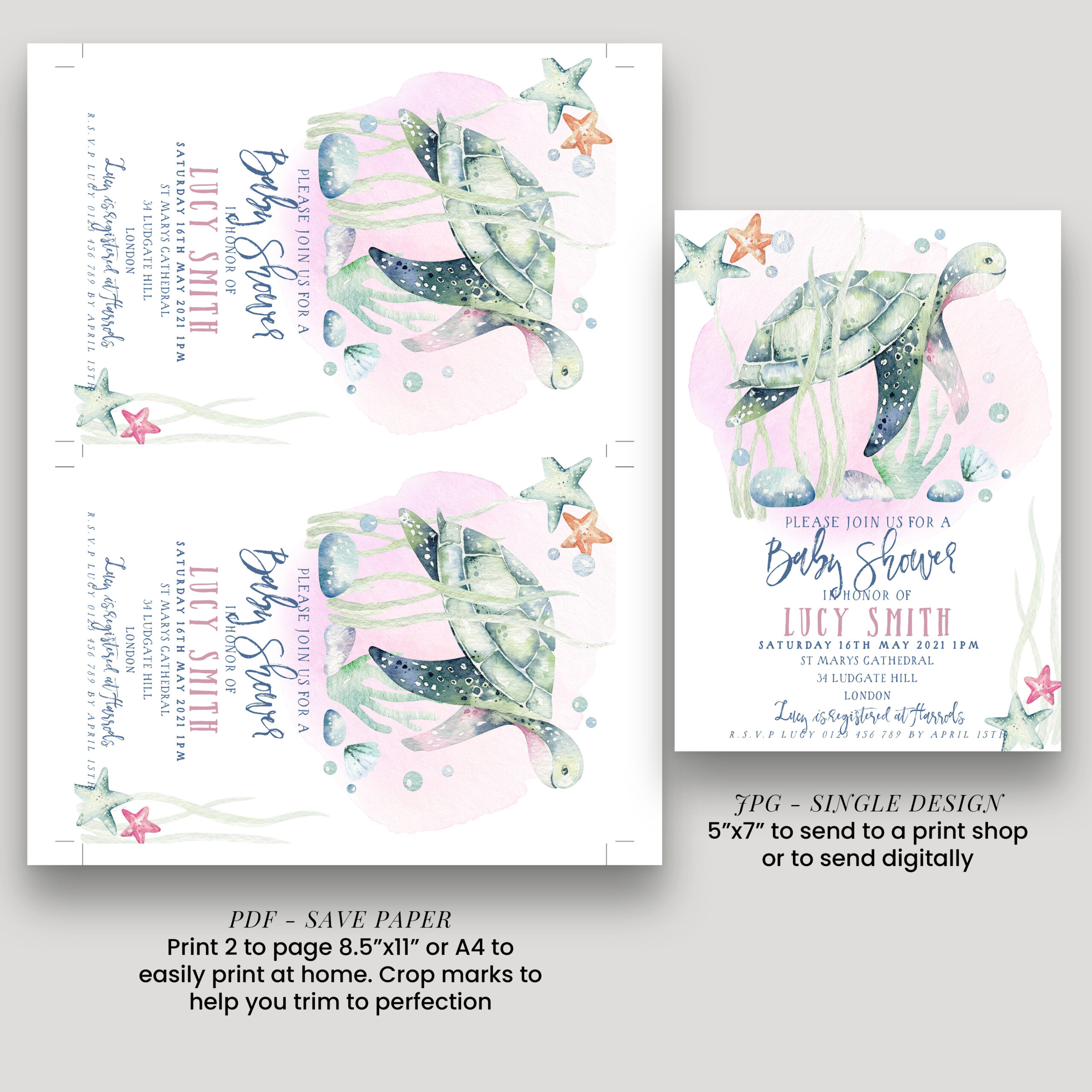 Editable Template Sea Turtle Baby Shower Invitations Turtle Under pertaining to Free Printable Turtle Baby Shower Invitations