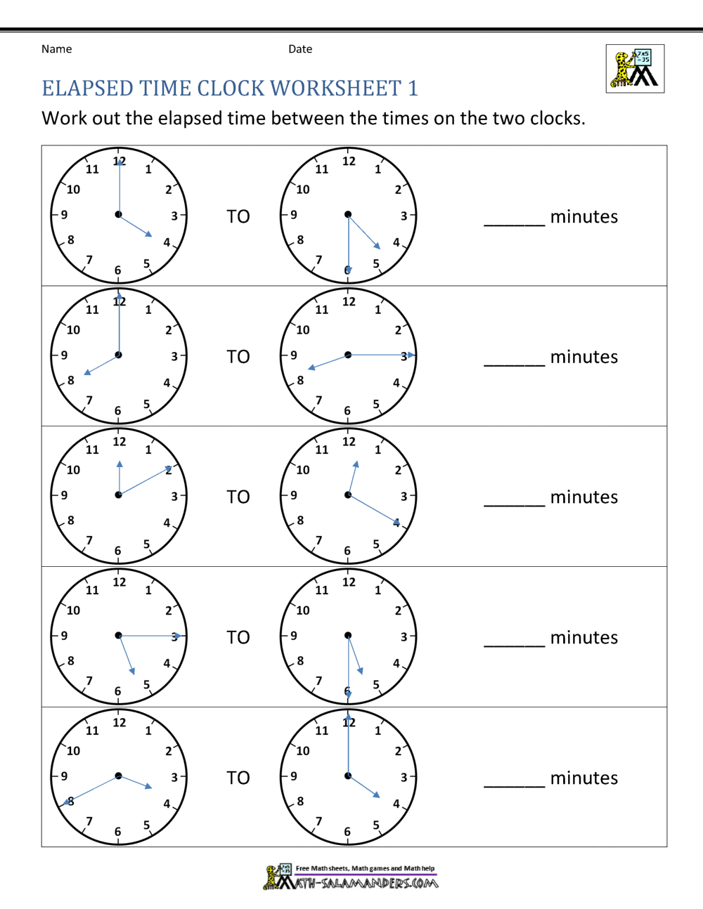 Elapsed Time Worksheets with Elapsed Time Worksheets Free Printable