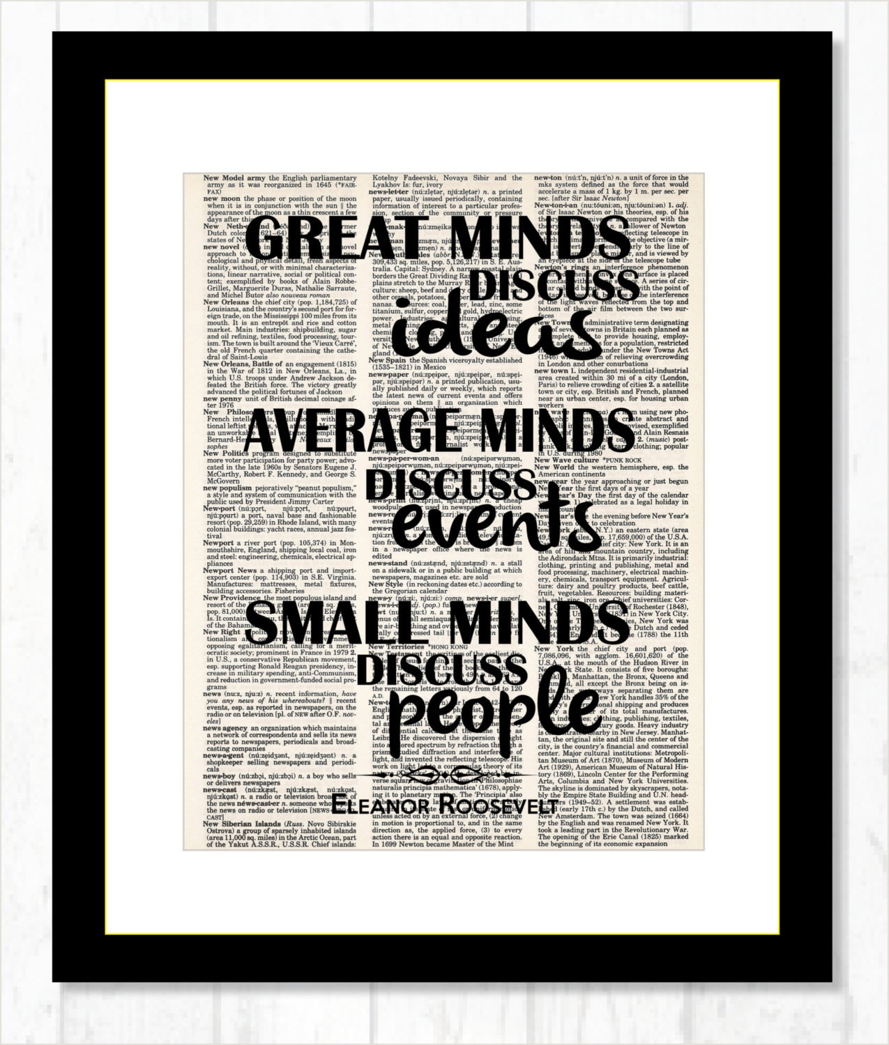 Eleanor Roosevelt Quote Dictionary Art Print - Etsy.de pertaining to Free Online Printable Ac Moore Coupons