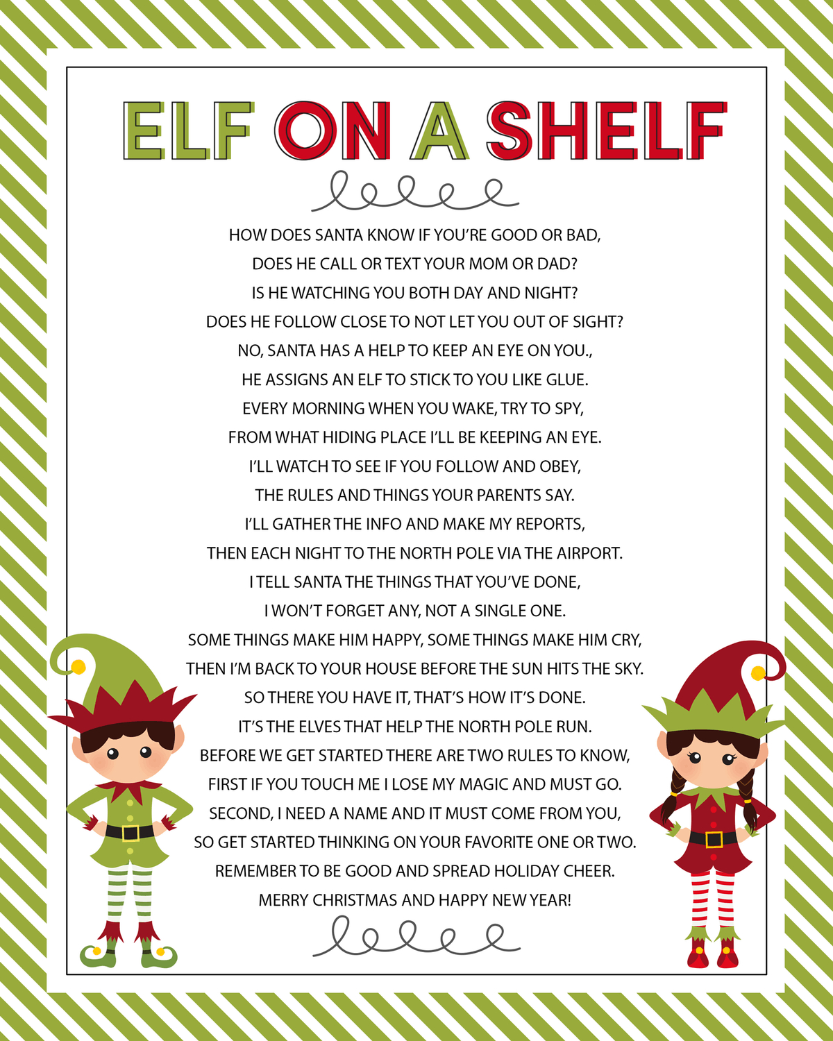 Elf On The Shelf Arrival Letter Poem – Let'S Diy It All – With regarding Free Printable Elf On The Shelf Story