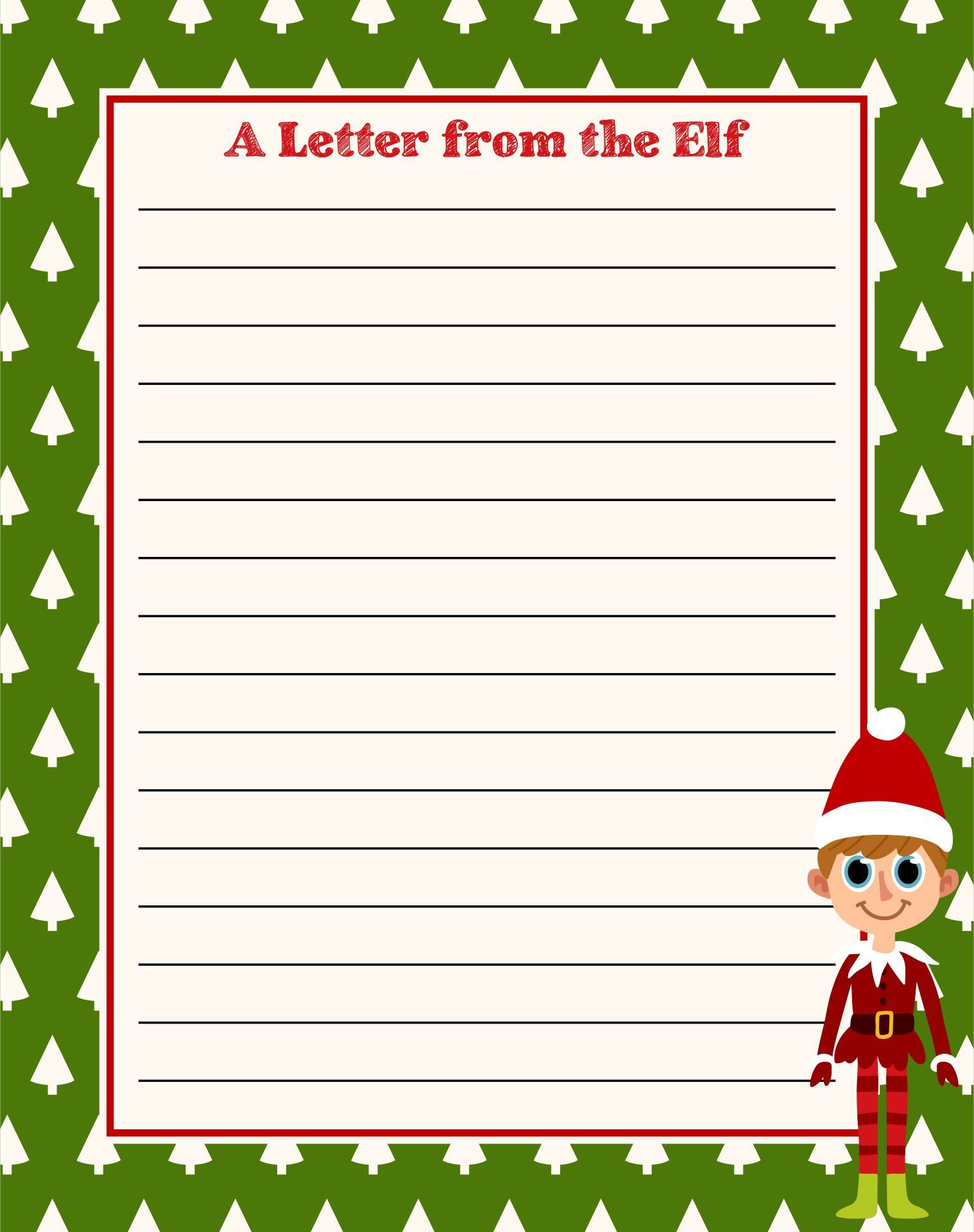 Elf On The Shelf Christmas Paper Borders - 15 Free Pdf Printables pertaining to Free Printable Elf Stationery