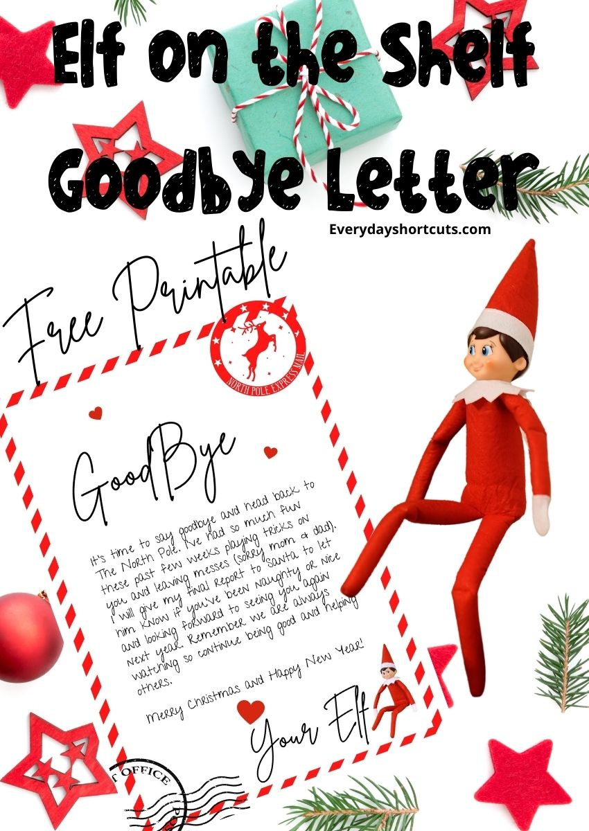 Elf On The Shelf Goodbye Letter Free Printable - Everyday Shortcuts in Elf On A Shelf Goodbye Letter Free Printable