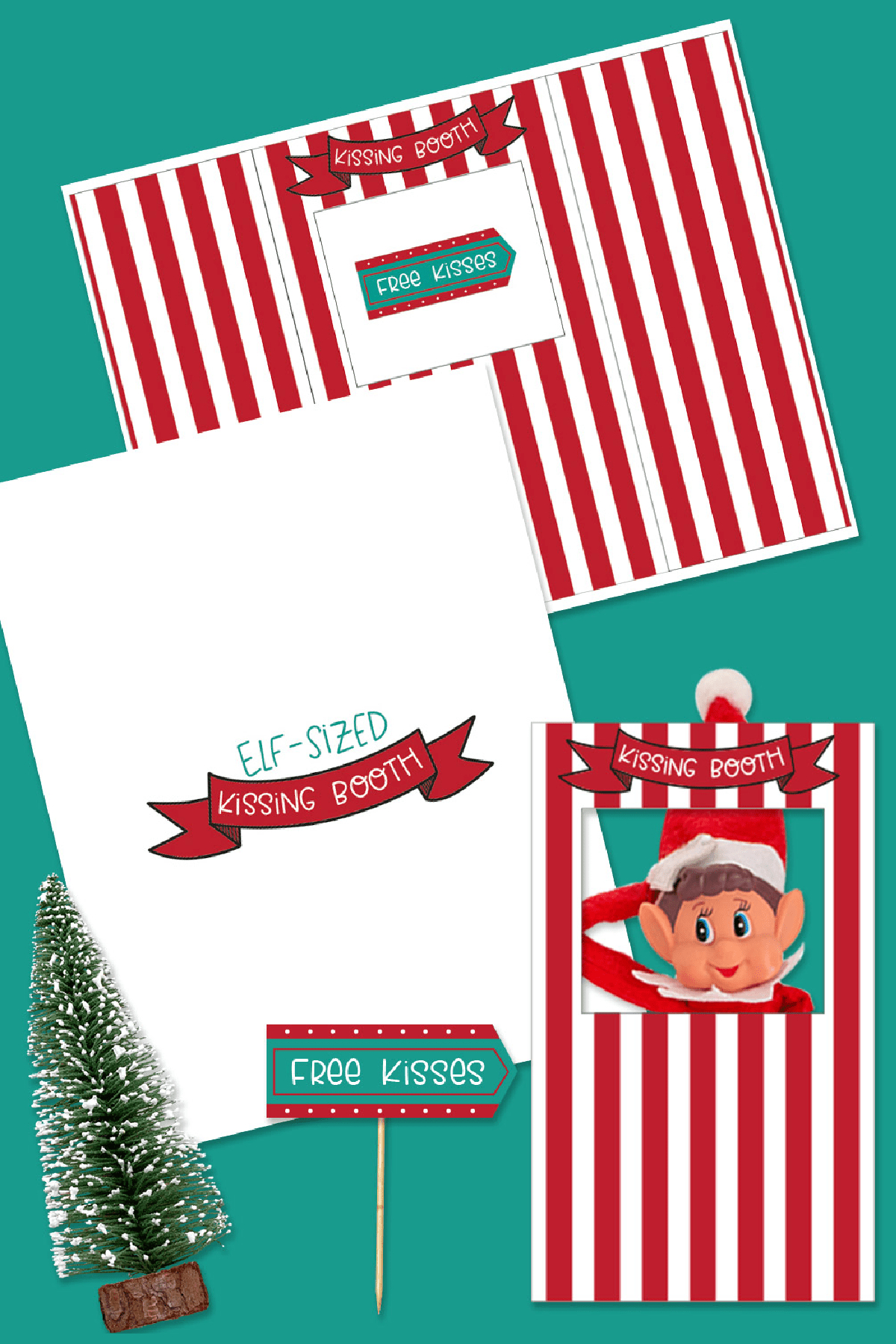 Elf On The Shelf Kissing Booth (Free Printable) - Fun Money Mom for Elf On The Shelf Kissing Booth Free Printable