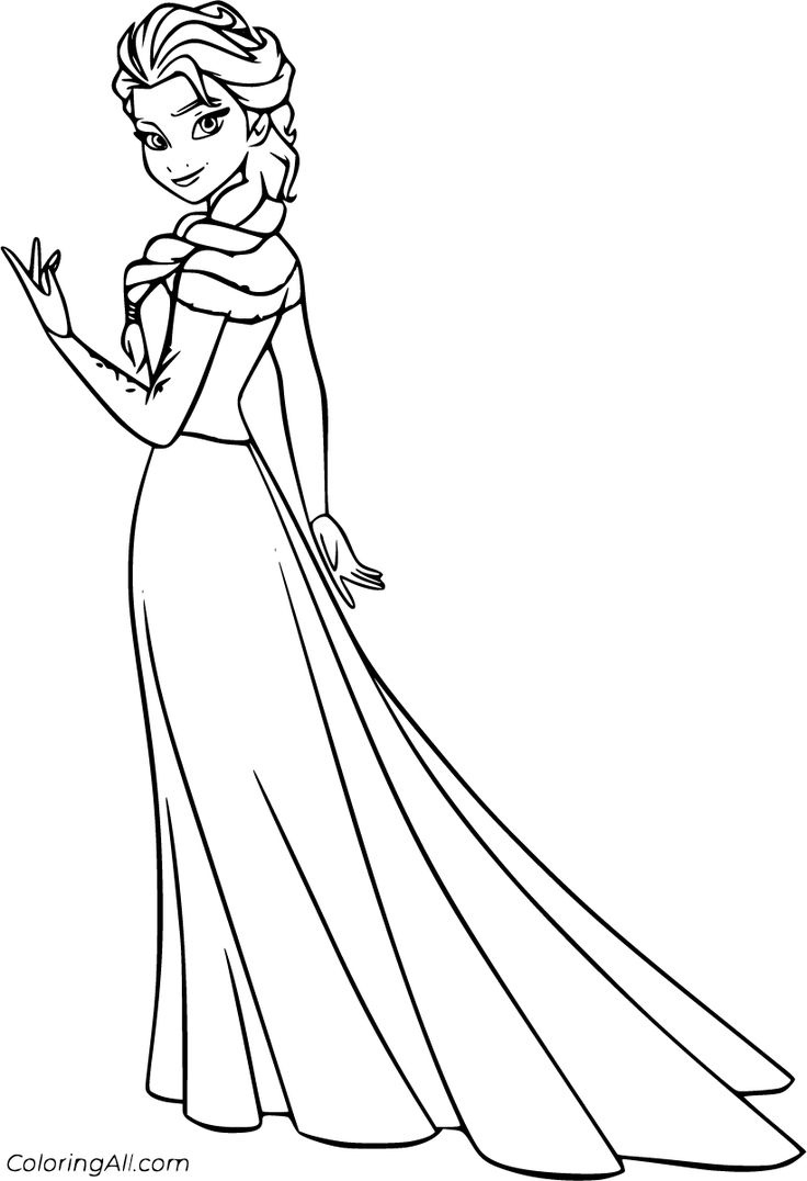 Elsa Coloring Pages intended for Free Printable Frozen Coloring Pages
