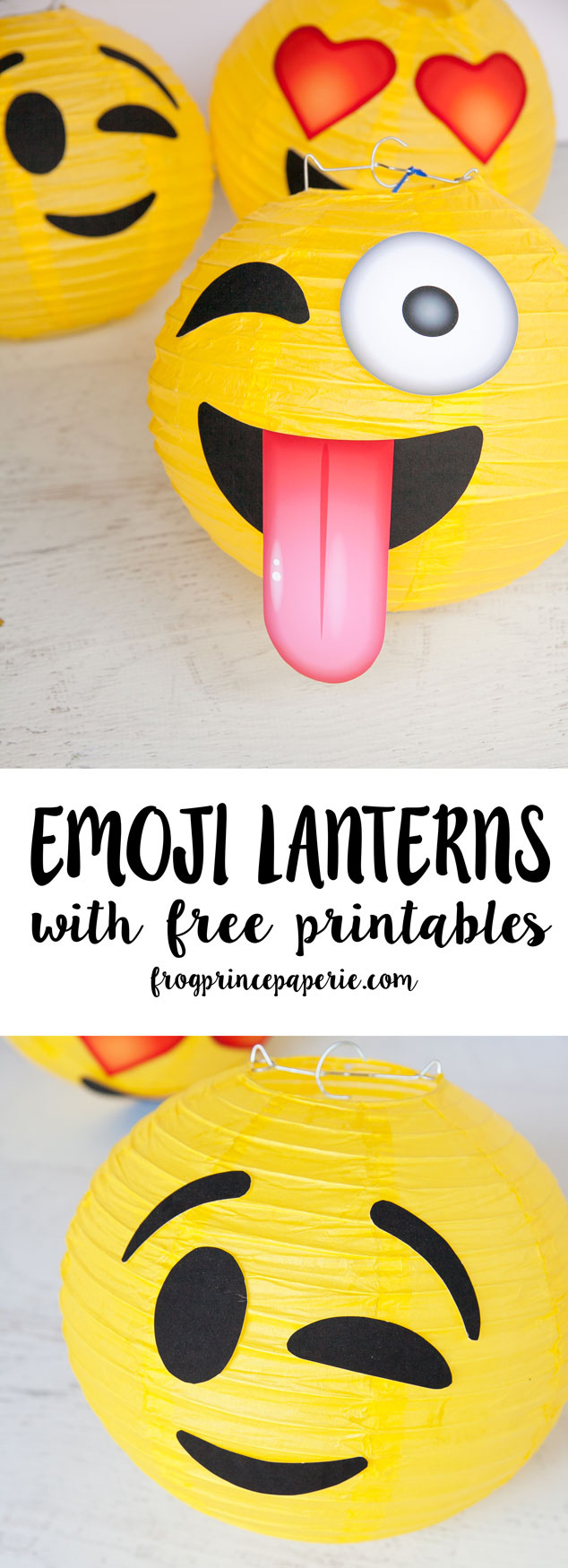 Emoji Party Lanterns Tutorial And Free Printables - Frog Prince pertaining to Free Emoji Party Printables