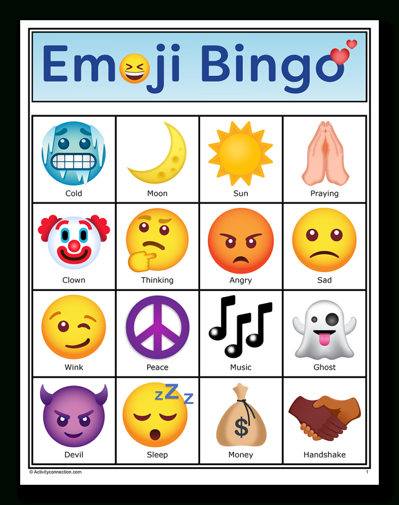 Emoji Picture Bingo (Printable) - Activity Connection pertaining to Free Emoji Bingo Printable