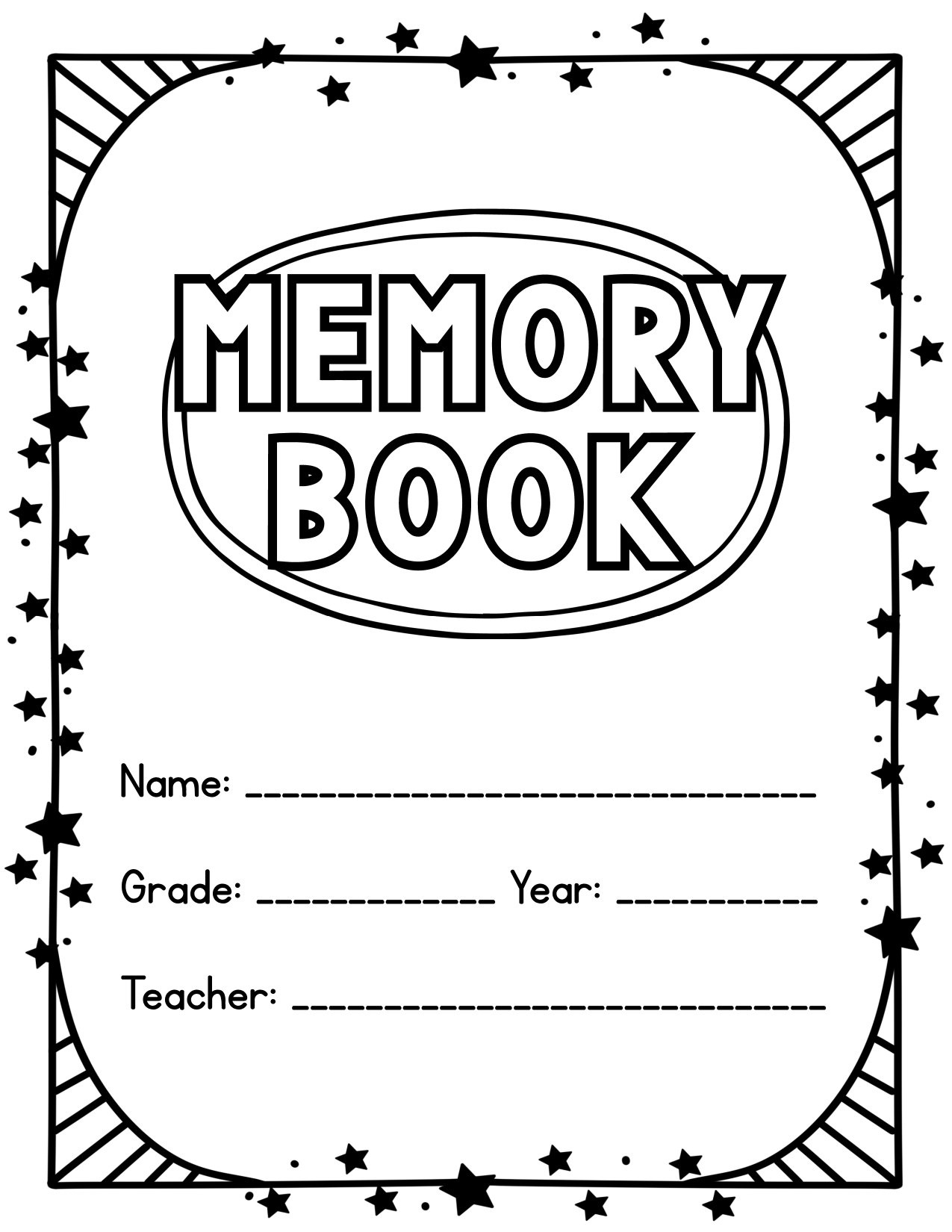 End Of The Year Memory Book (Free Printable Pdf) - A To Z Teacher for Free Printable Memory Book Templates