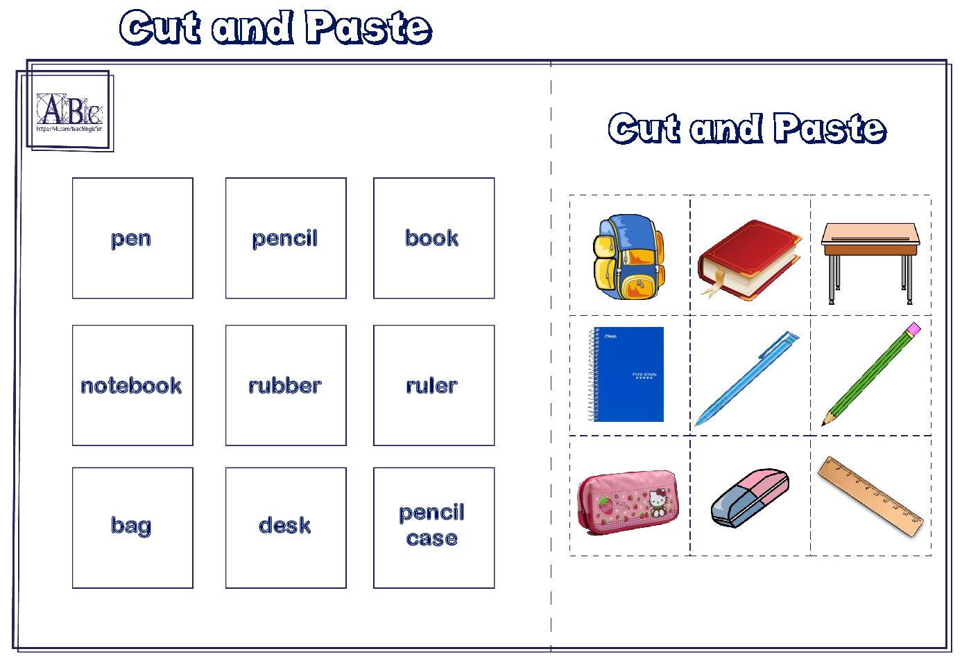 English Basic Vocabulary Cut And Paste - Language Advisor with Free Printable English Lessons For Beginners