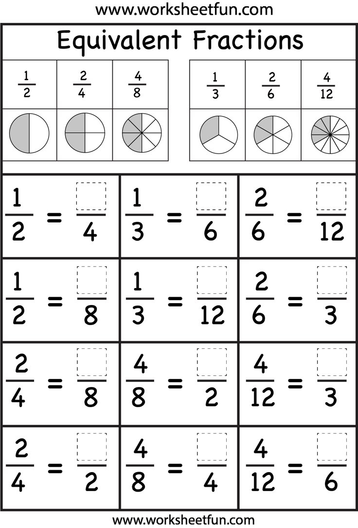 Equivalent Fractions Worksheet / Free Printable Worksheets within Free Printable Fraction Worksheets