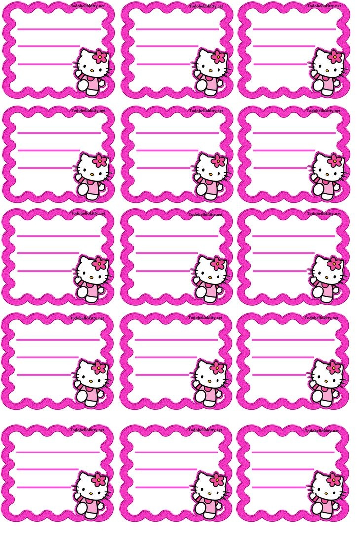 Etiquetas Kitty | Hello Kitty Clipart, Borders For Paper, Page inside Hello Kitty Name Tags Printable Free