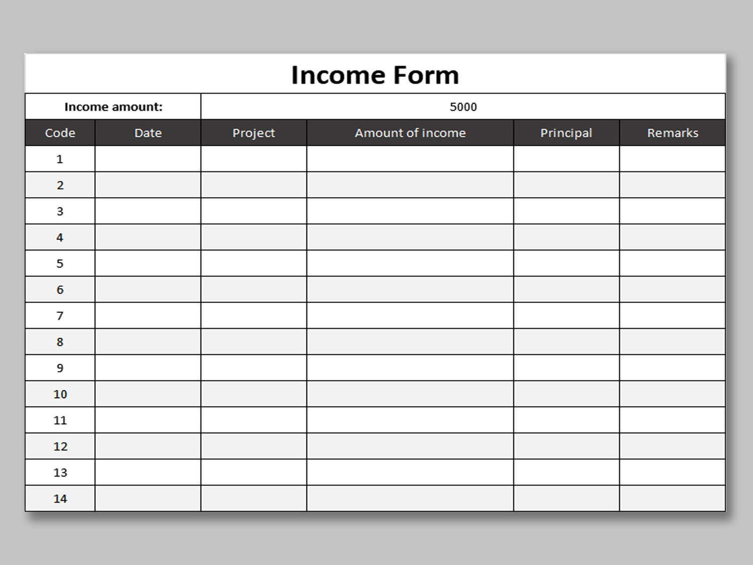 Excel Of Simple Free Income Form.xlsx | Wps Free Templates regarding Free Printable Income And Expense Form