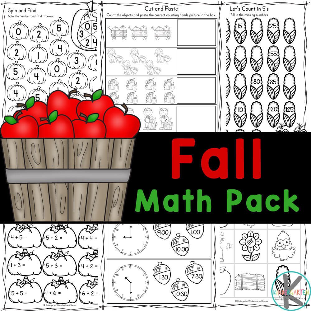 🍁 Free Printable Kindergarten Fall Math Worksheets inside Free Printable Fall Math Worksheets