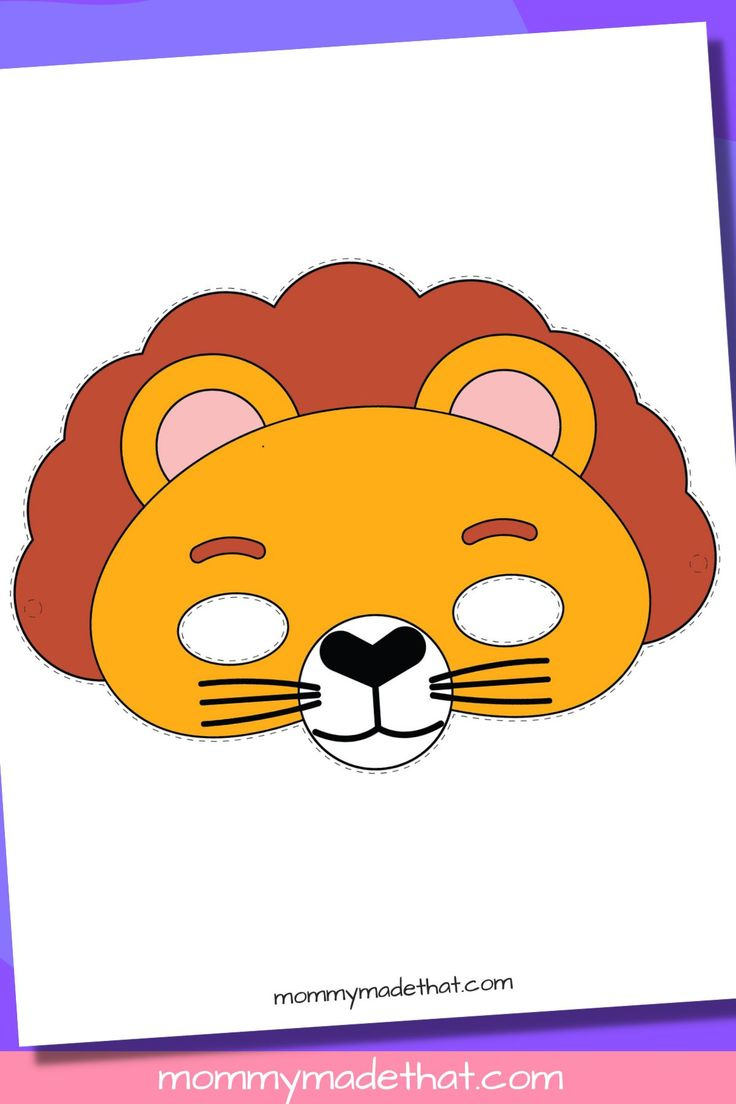 🦁Lion Mask Templates (Free Printables) in Free Printable Lion Mask