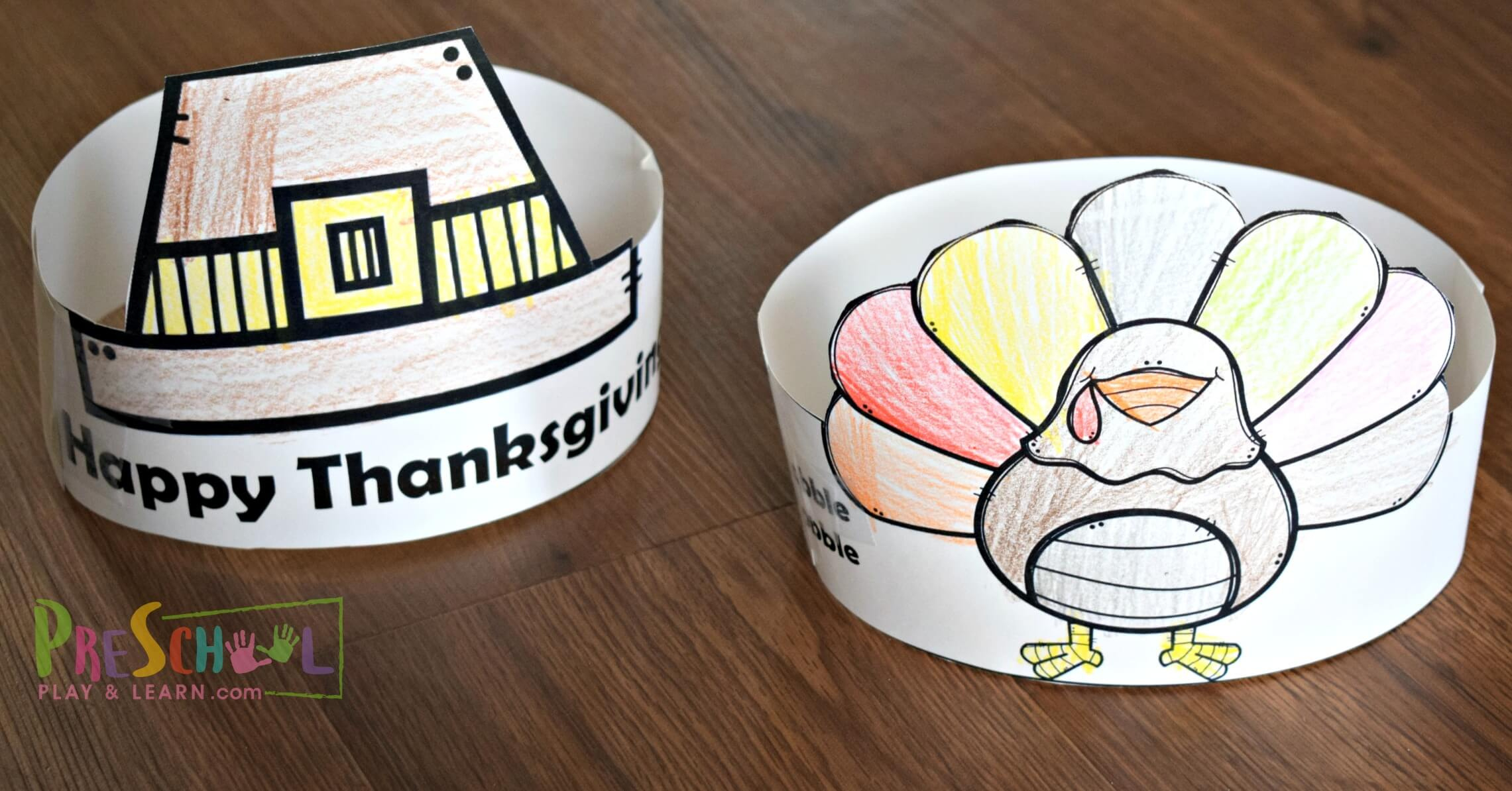 🦃 Thanksgiving Hats - Free Printable Craft For Kids for Free Printable Pilgrim Hat Pattern