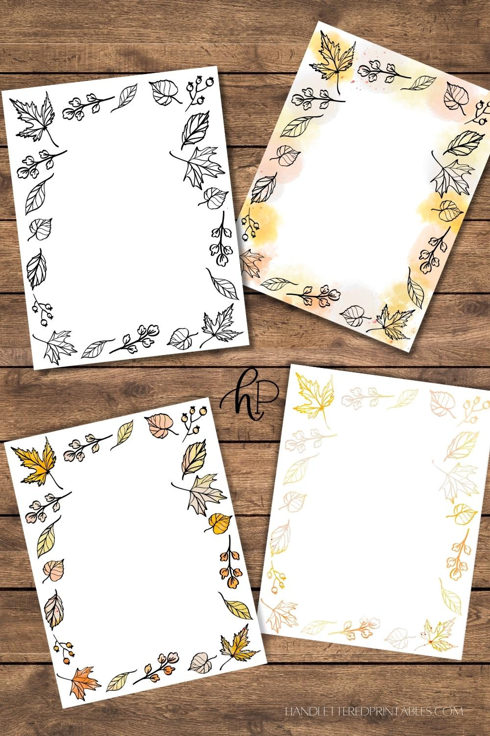 Fall Borders Free Printable Paper With Autumn Leaves - Hand regarding Free Printable Borders For Cards