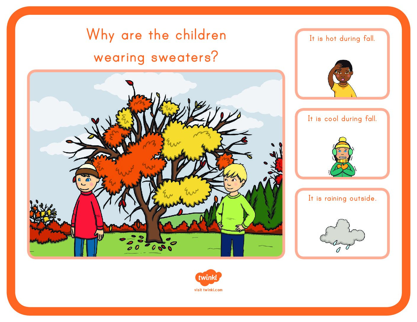 Fall: Cause And Effect Scenes And Questions Cards - Language Advisor with Free Printable Cause And Effect Picture Cards