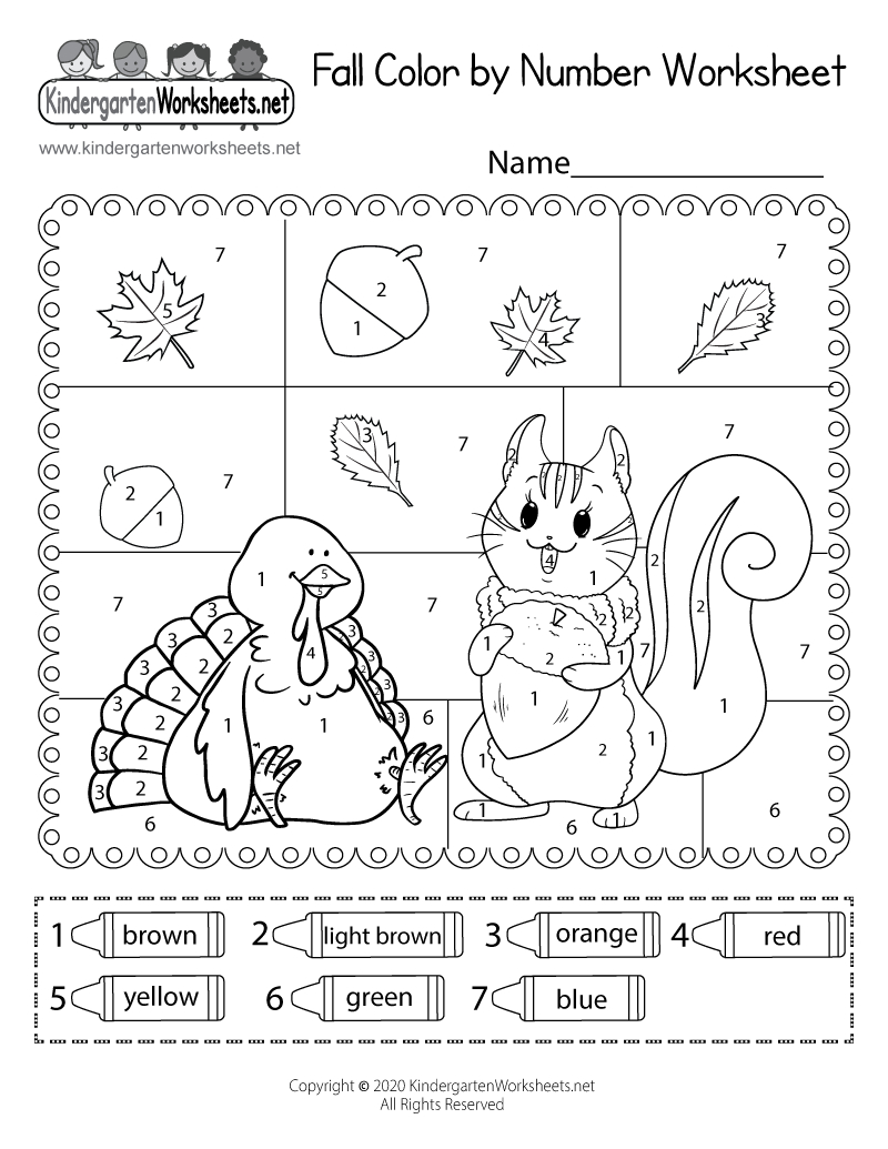 Fall Colornumber Worksheet - Free Printable, Digital, &amp;amp; Pdf throughout Free Printable Autumn Worksheets