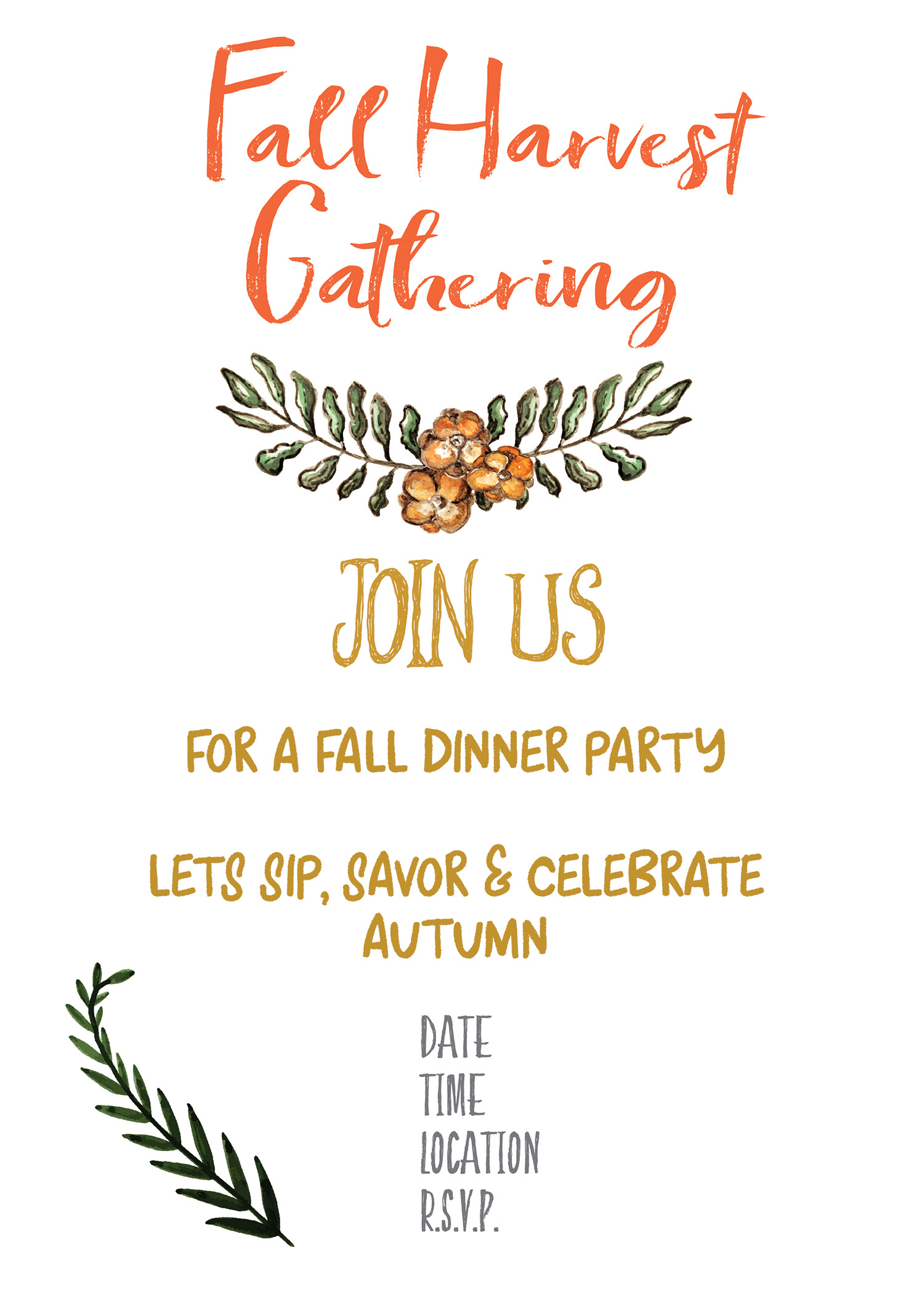 Fall Harvest Party Invitation Printable - Gather For Bread pertaining to Free Printable Fall Festival Invitations
