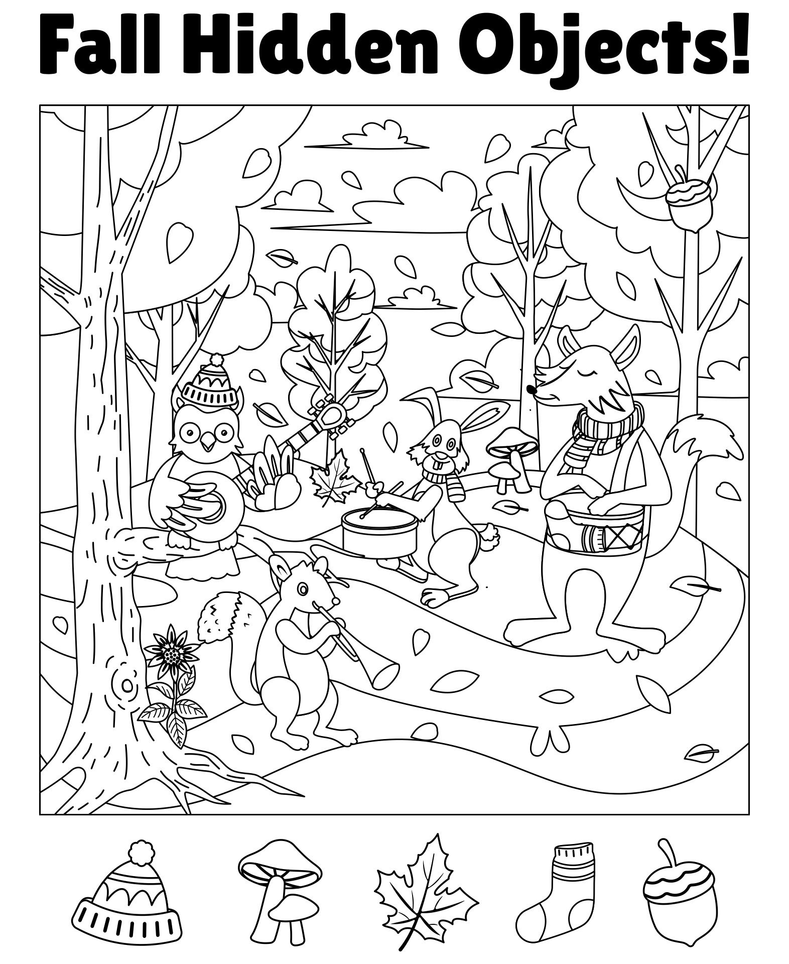 Fall Hidden Picture Worksheets - Mamas Learning Corner with regard to Free Printable Fall Hidden Pictures