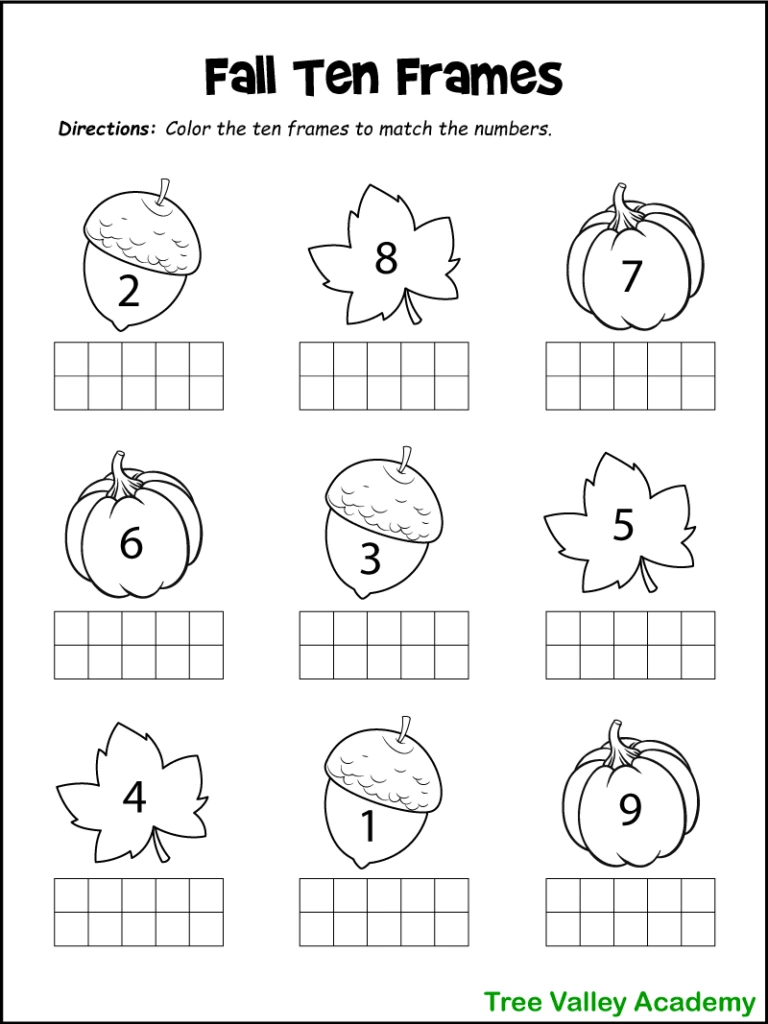 Fall Math Worksheets For Kindergarten, Preschool & 1St Grade with regard to Free Printable Fall Math Worksheets