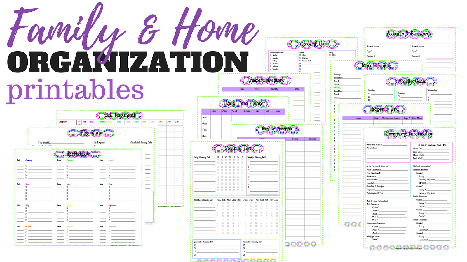 Family And Home Organization Binder Printables | Sew Simple Home with Free Home Organization Binder Printables