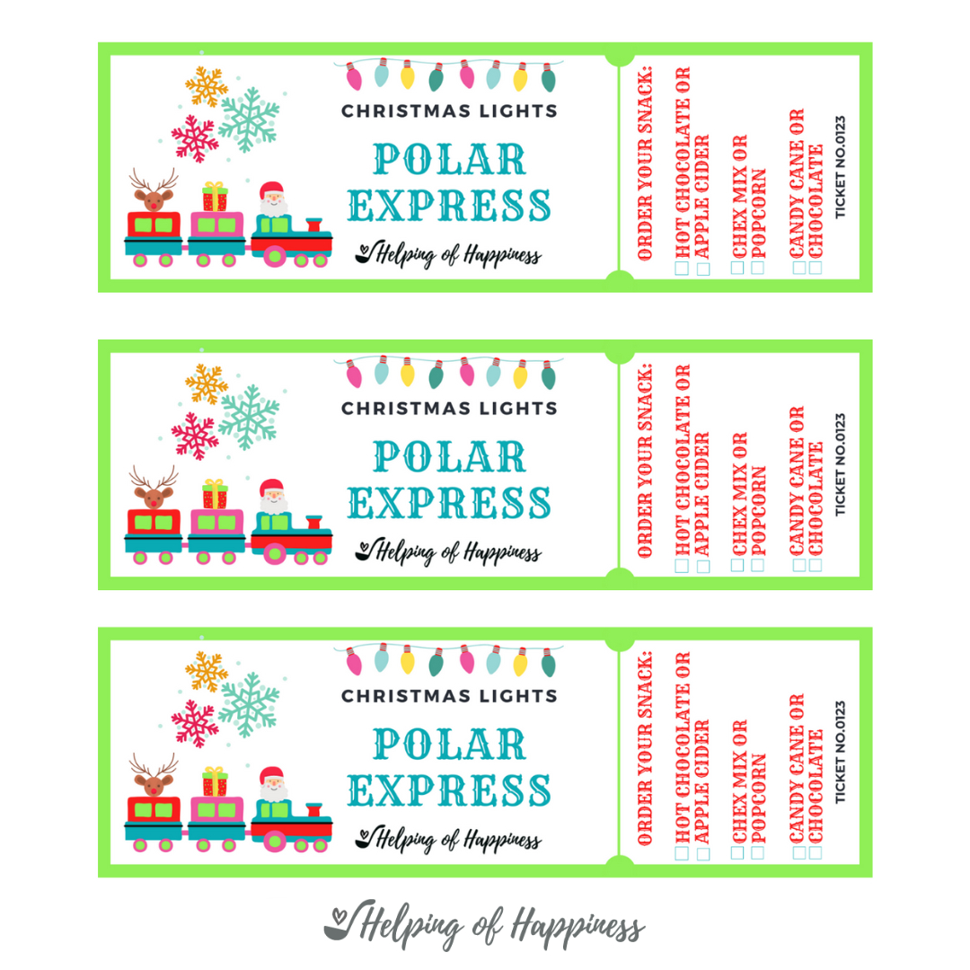 Family Polar Express Ticket &amp;amp; Snack Bag Tag Printables For Our throughout Polar Express Free Printables