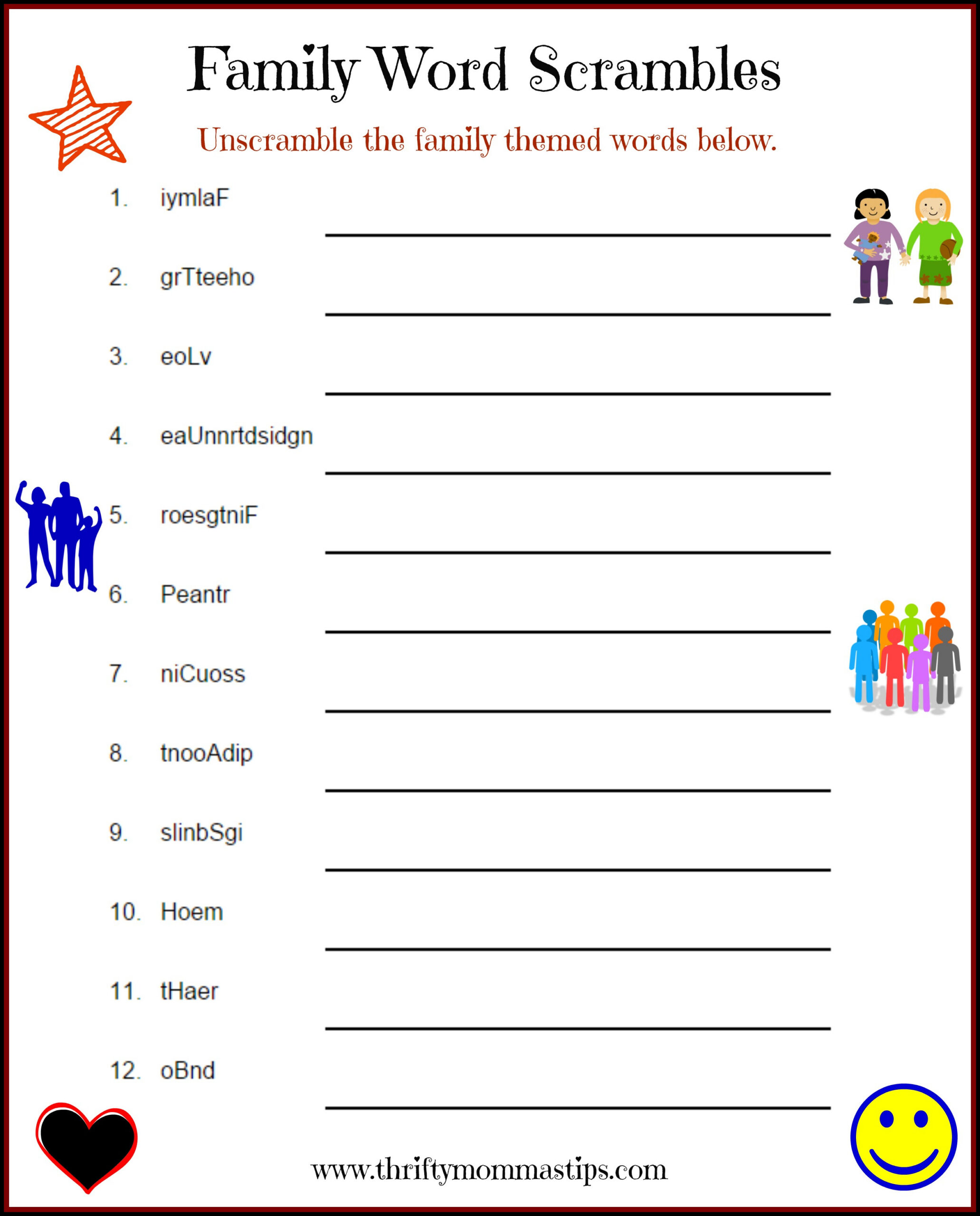 Family Puzzle Word Game Printable — Thrifty Mommas Tips regarding Free Printable Word Games