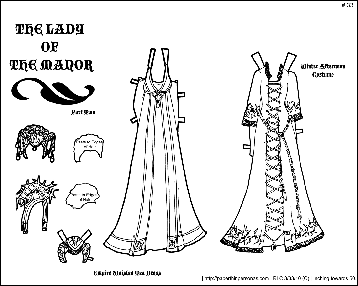 Fantasy Printable Paper Doll: Lady Of The Manor Part 2 • Paper with Medieval Paper Dolls Free Printable