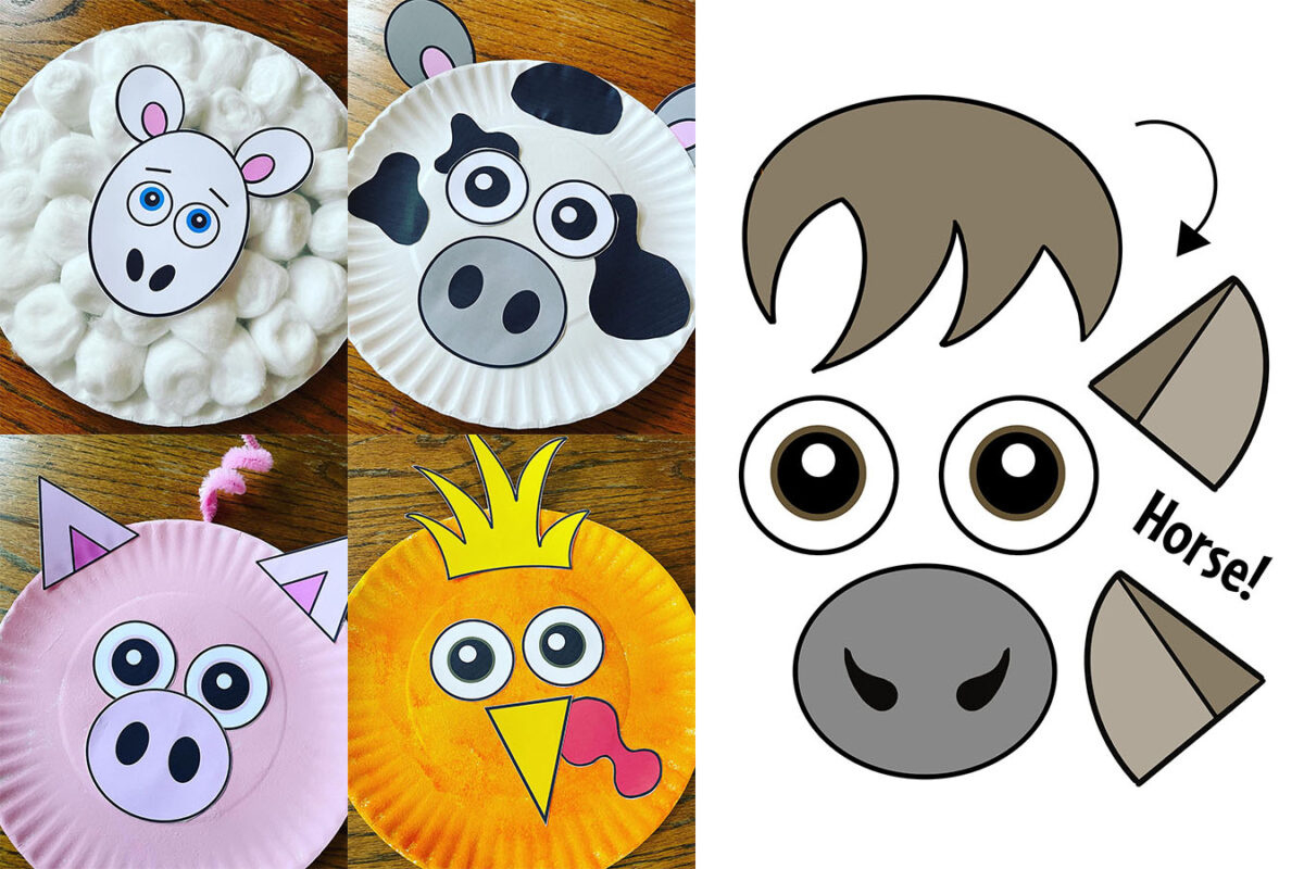 Farm Animal Crafts For Preschool! Free Printable 5-Pack! ⋆ The intended for Free Printable Farm Animal Cutouts