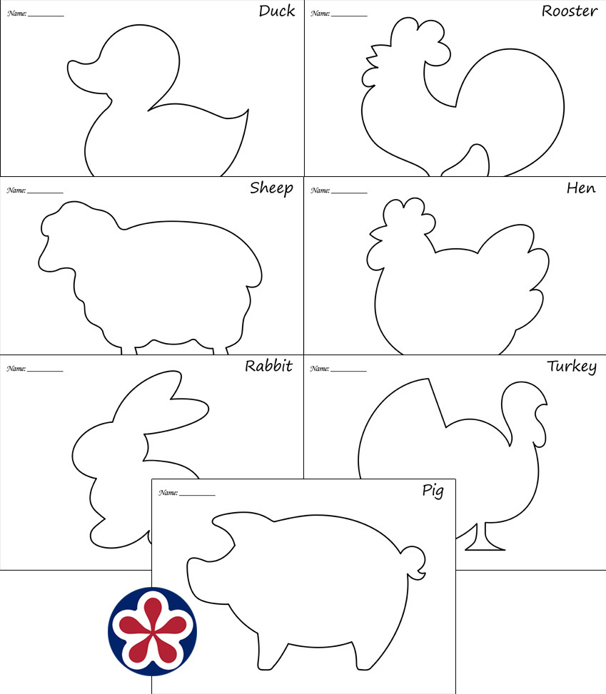 Farm Animal Outline Images. Teachersmag for Free Printable Farm Animal Cutouts