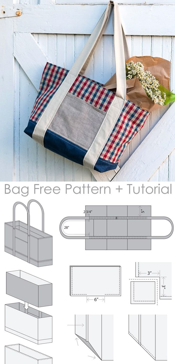 Farmers Market Tote Bag Tutorial pertaining to Handbag Patterns Free Printable