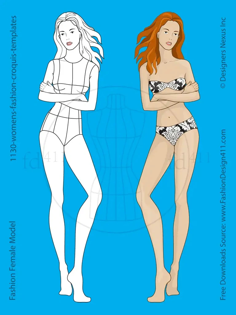 Fashion Croquis & Figure Templates with Free Printable Fashion Templates