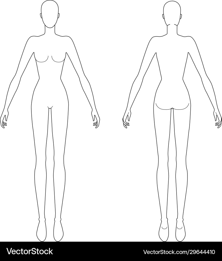 Fashion Female Figure Template Royalty Free Vector Image pertaining to Free Printable Fashion Model Templates