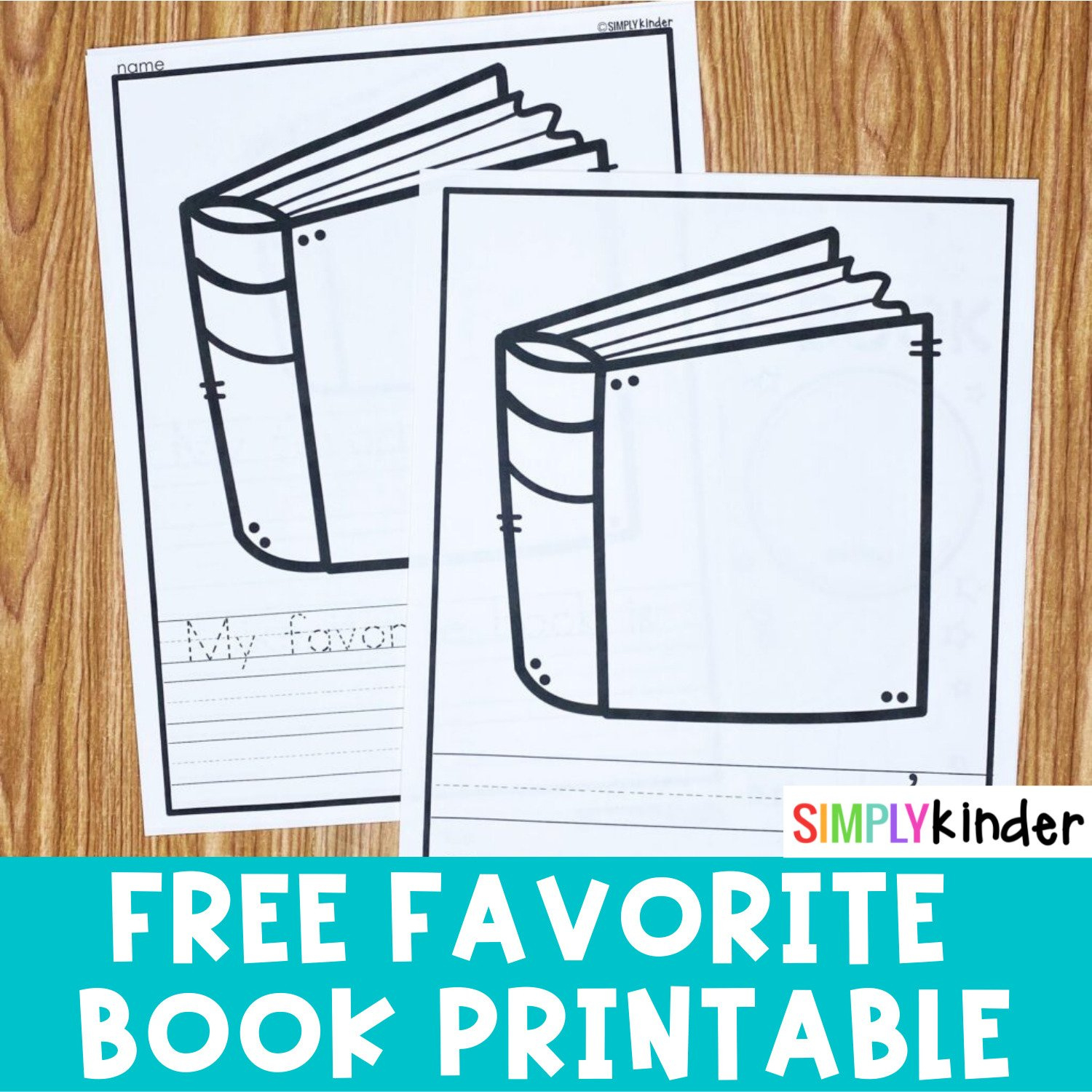 Favorite Book Free Printable - Simply Kinder for Free Printable Easy Readers For Kindergarten