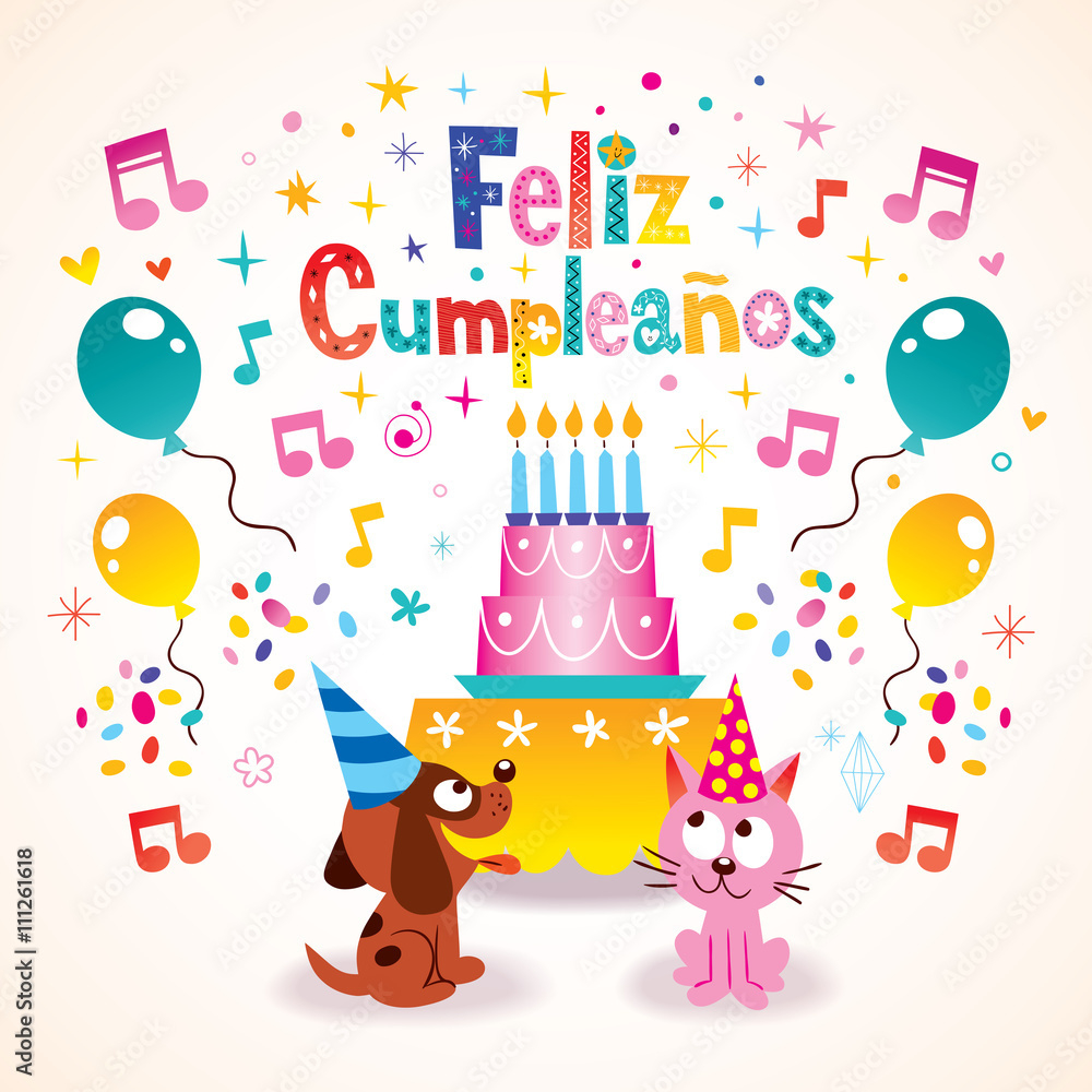 Feliz Cumpleanos - Happy Birthday In Spanish Greeting Card Stock with Free Printable Happy Birthday Cards In Spanish