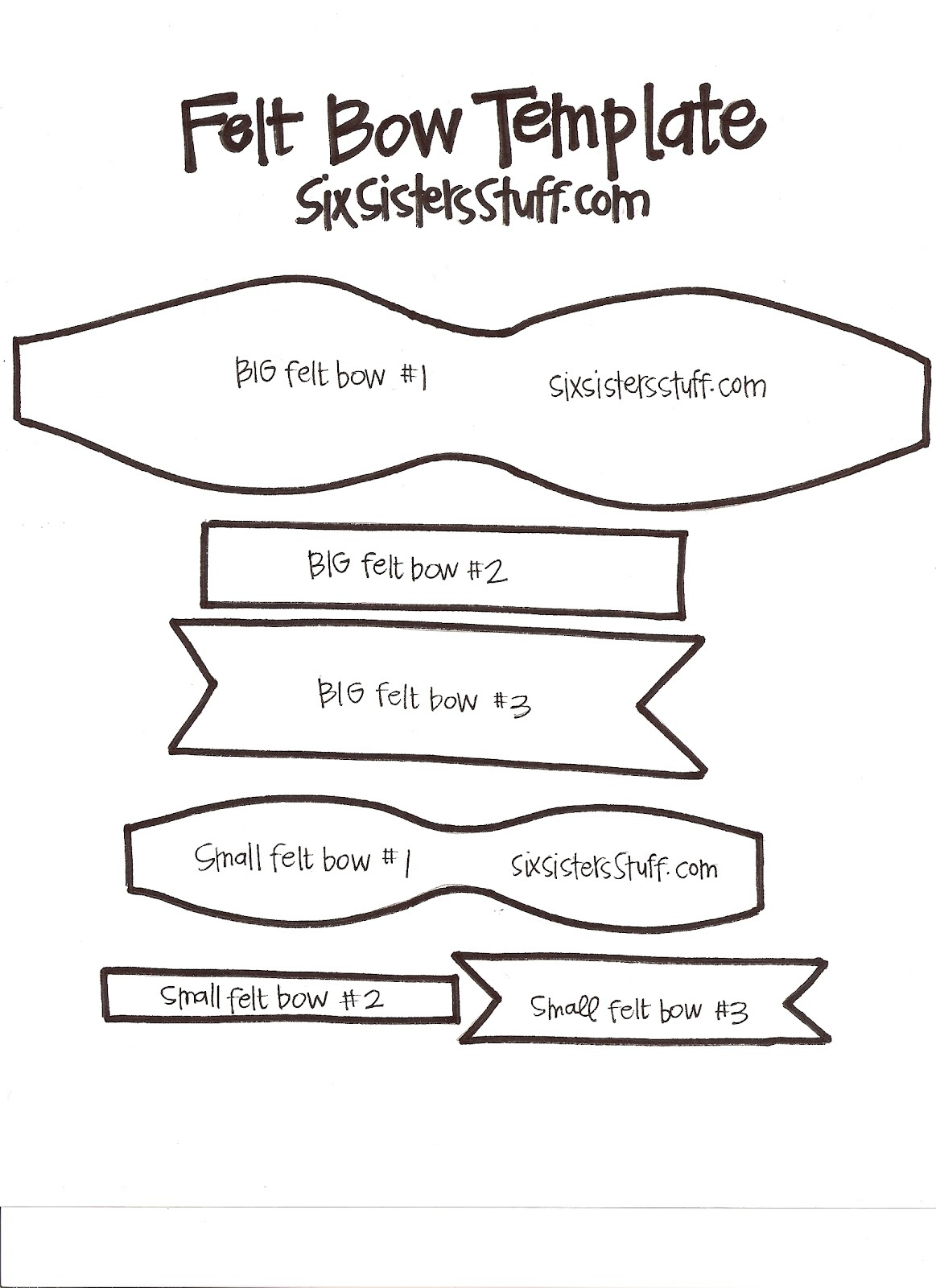 Felt Bows Diy Templates pertaining to Free Printable Bow Template