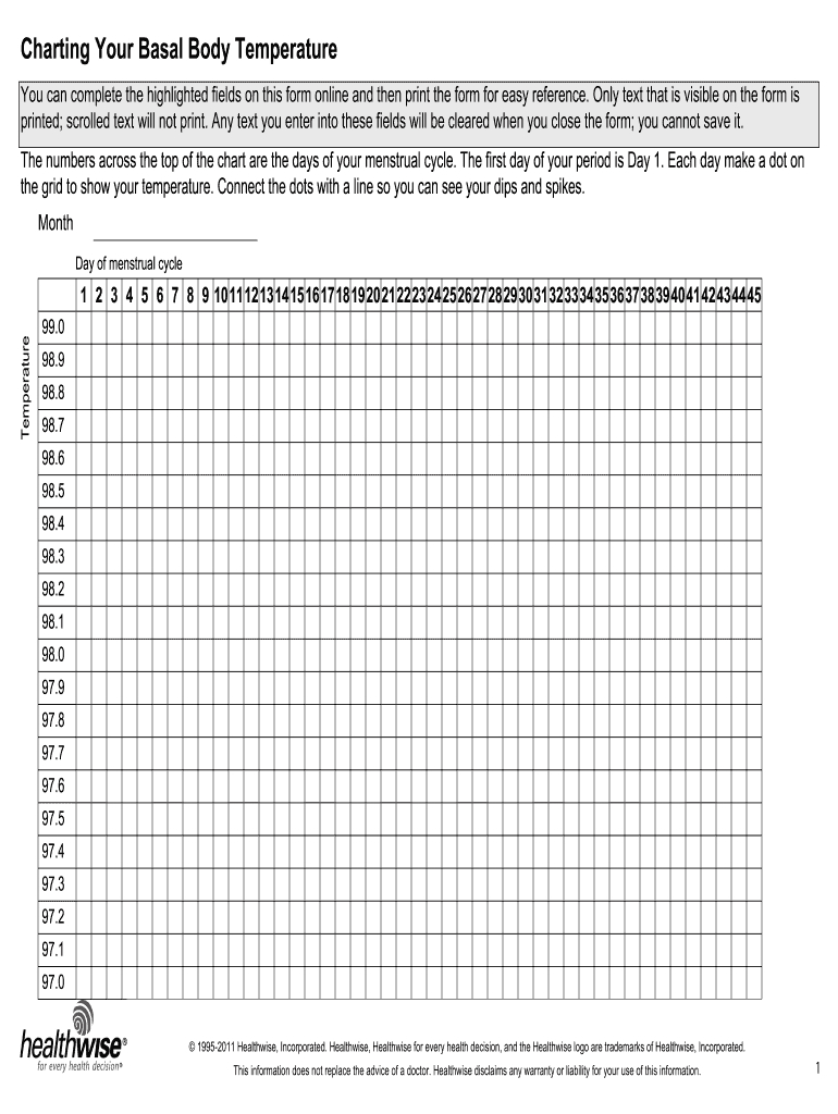 Fillable Online Bbt Chart Printable Fax Email Print - Pdffiller with Free Printable Fertility Chart