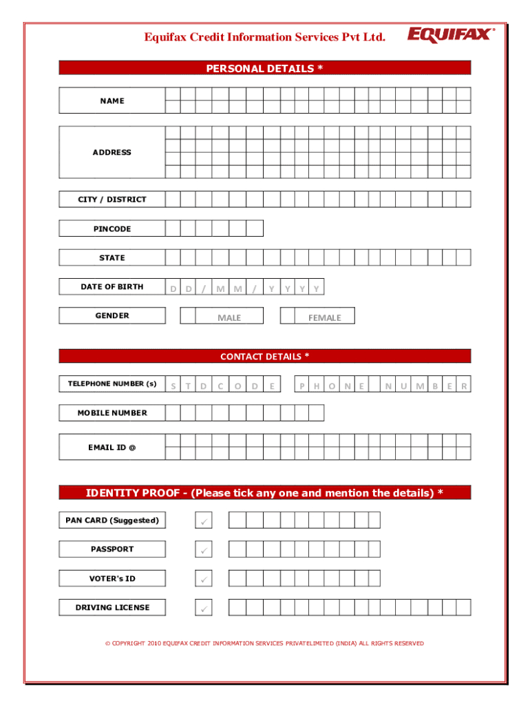 Fillable Online Sample Credit Report Equifax Pdf Fax Email Print pertaining to Free Credit Report Printable Form