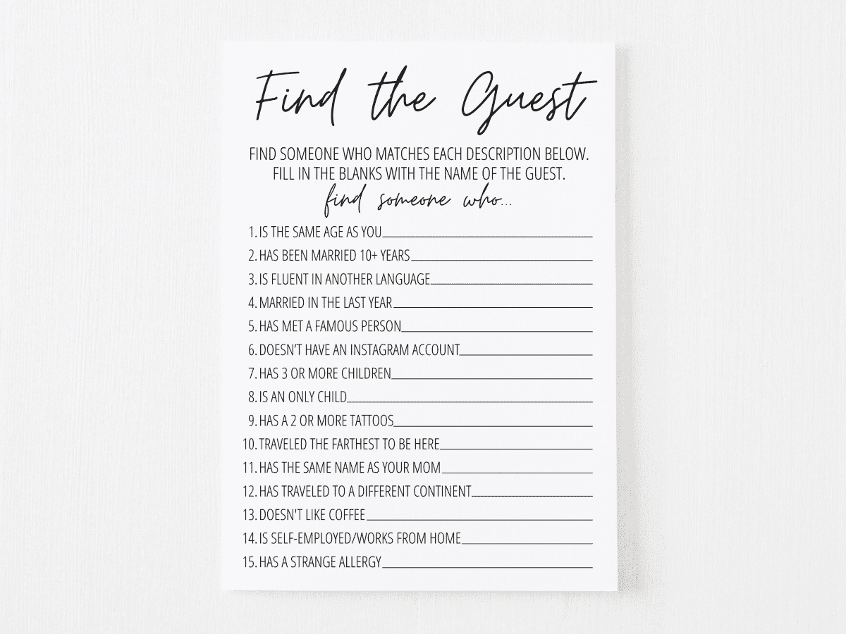 Find The Guest Bridal Shower Game Free Printable | Modern Moh pertaining to Find The Guest Baby Shower Game Free Printable